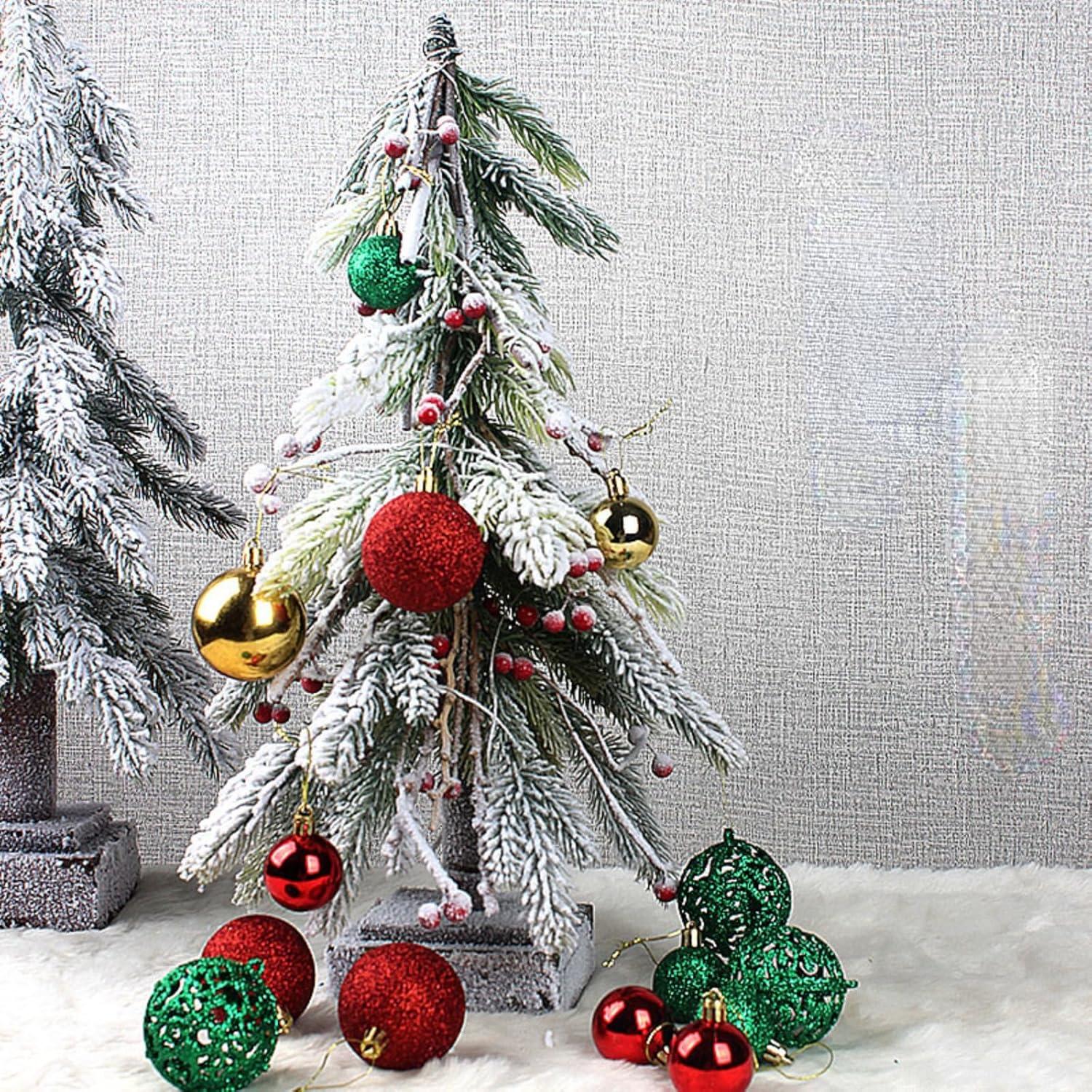 ArWgKavx Reduced Hangs 100Pc Christmas Ball Ornaments Shatterproof Balls for Christmas Tree Decoration Red