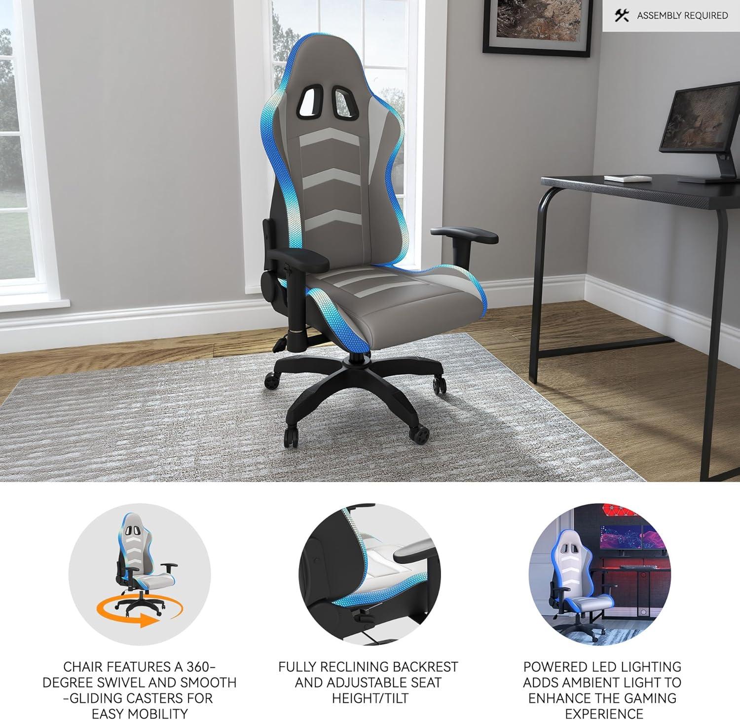 Signature Design by Ashley Contemporary Lynxtyn Home Office Desk Chair White/Gray