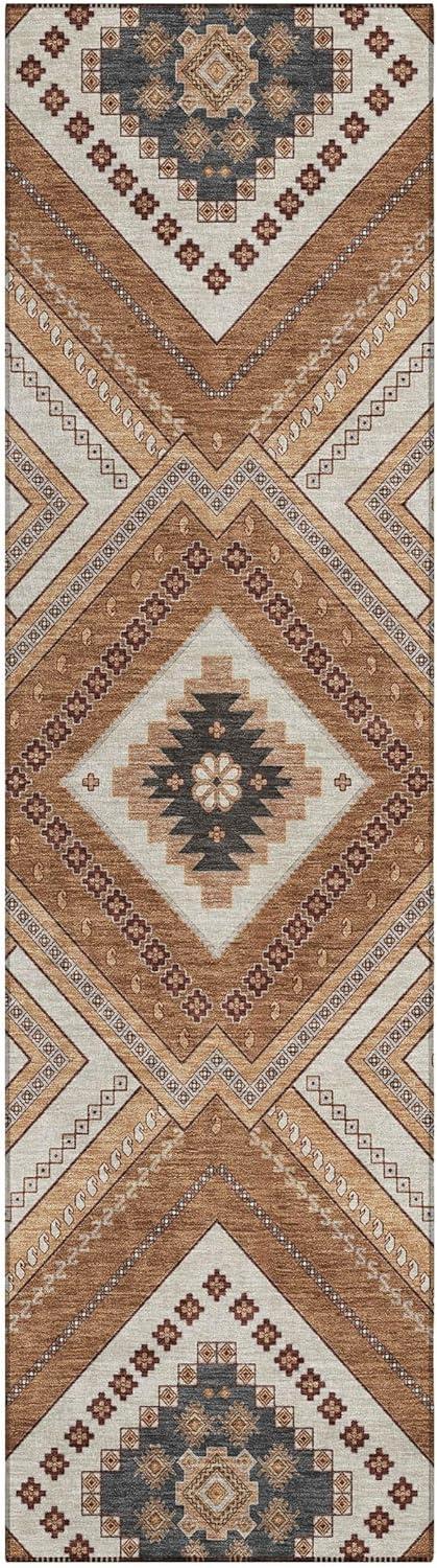 Machine Washable Indoor/Outdoor Chayden ACN1010 Copper 8' x 8' Round Rug