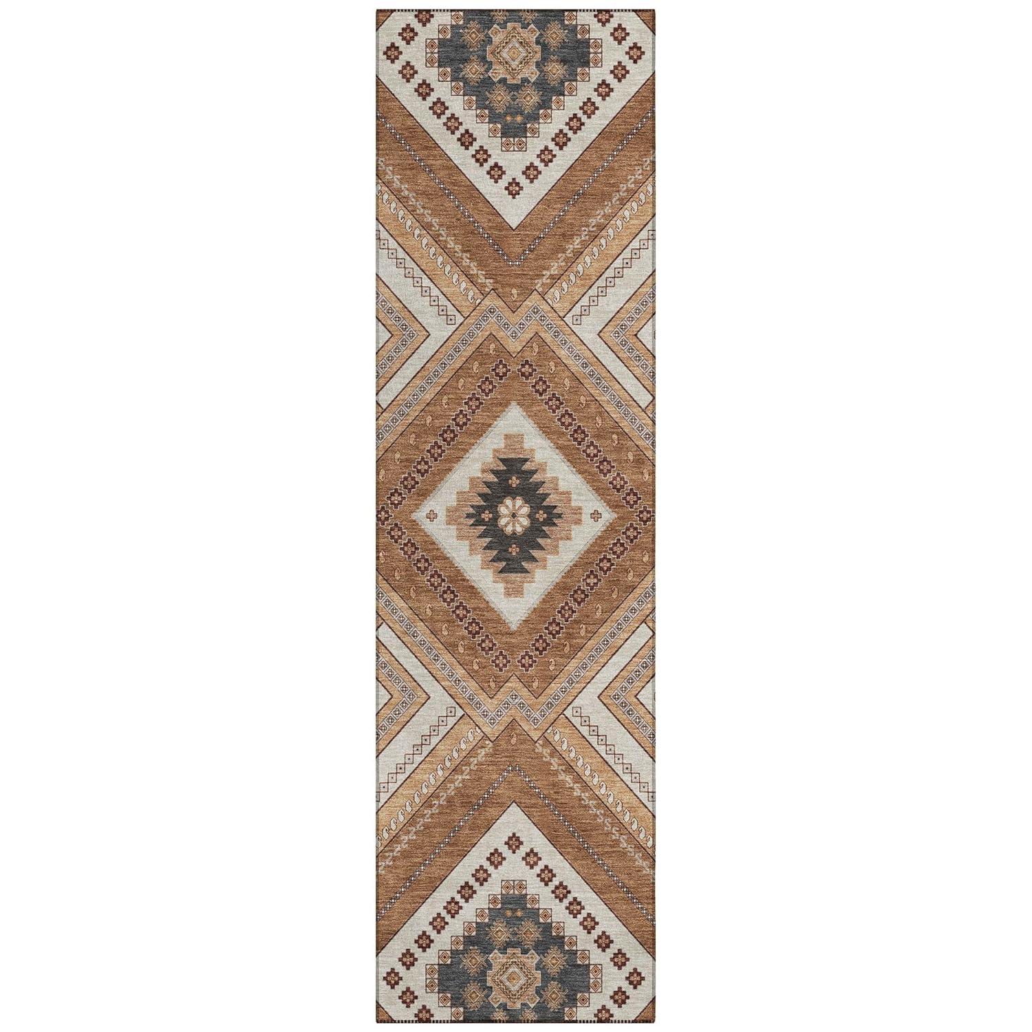 Machine Washable Indoor/Outdoor Chayden ACN1010 Copper 8' x 8' Round Rug