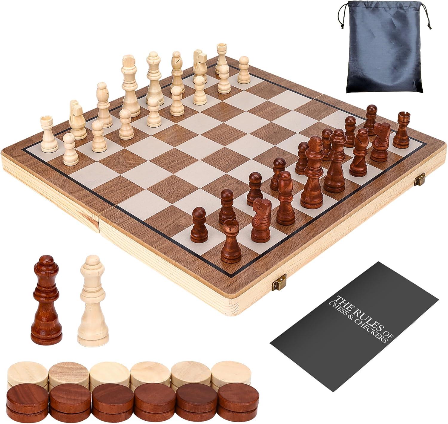 VEVOR 15'' L Solid Wood Chess Game Set