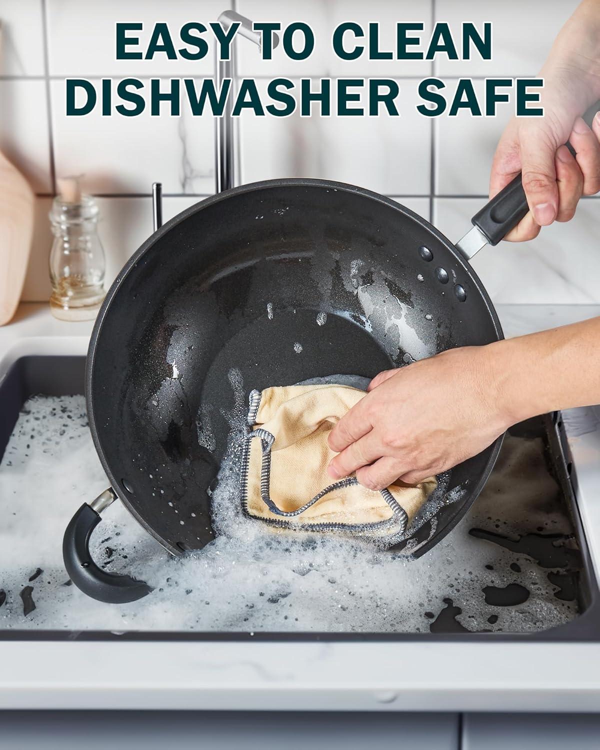 Cook N Home Cook N Home Hard Anodized 12-inch Nonstick Wok Stir-fry Pan With Lid