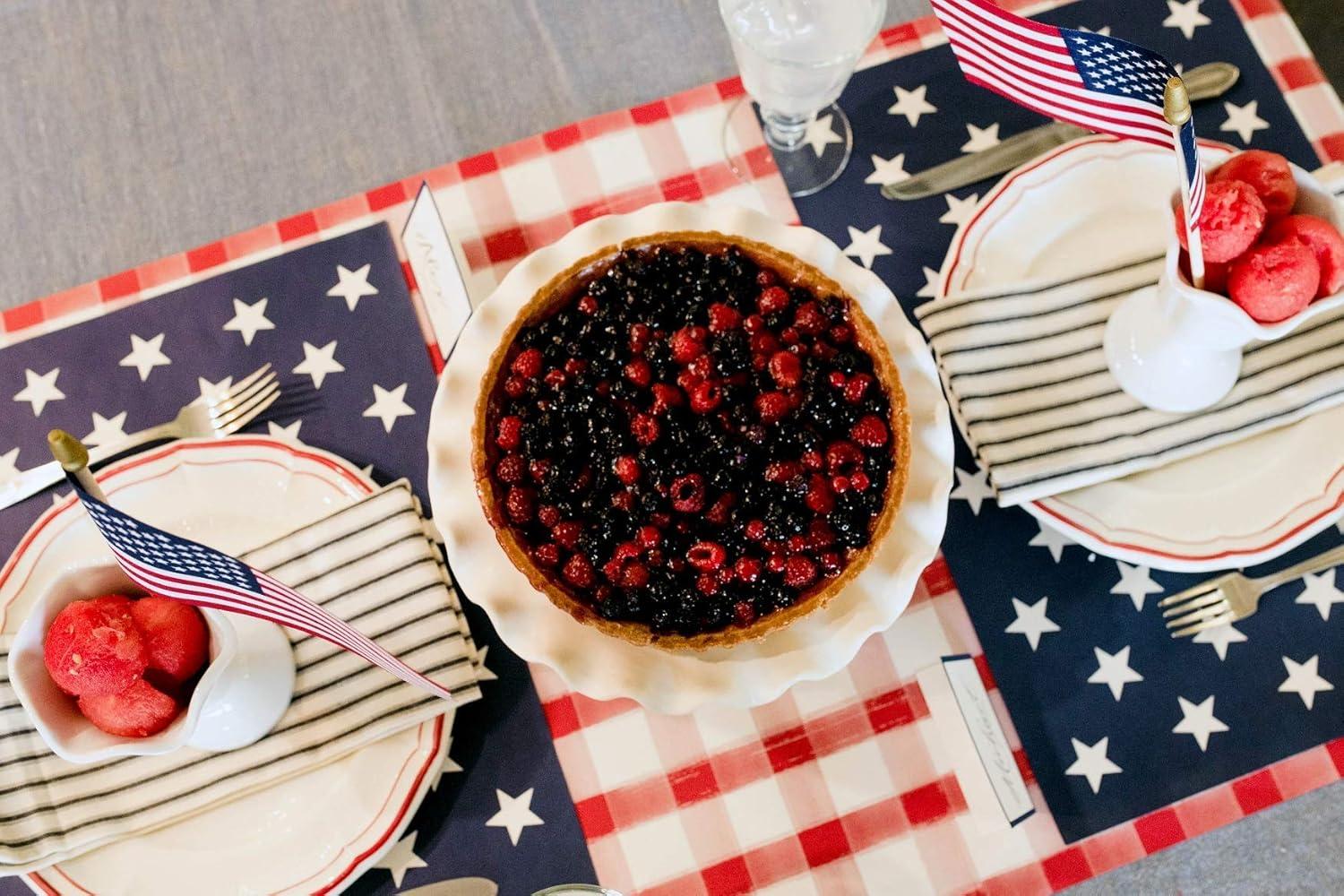 Red and White Buffalo Check Paper Table Runner