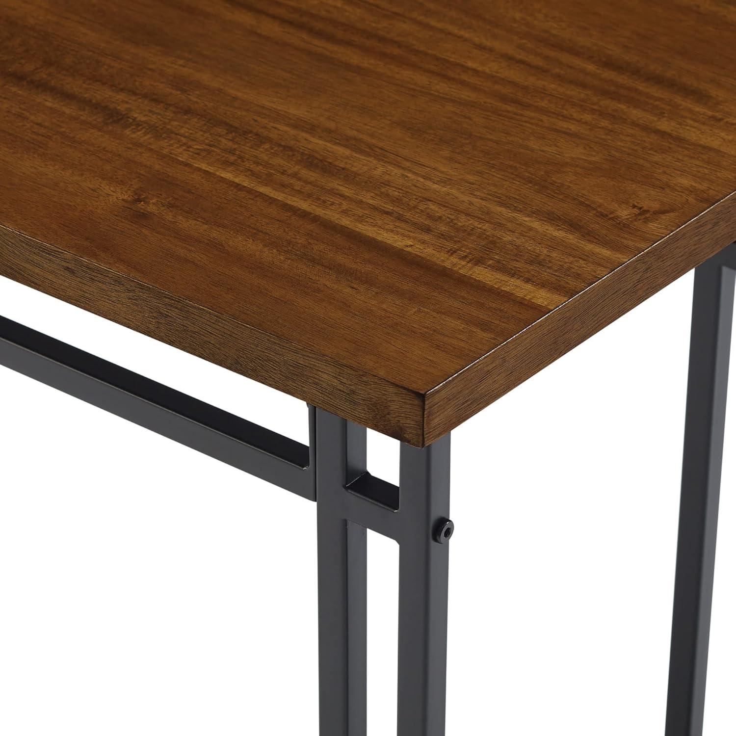 Debasish Dual-Metal Leg Wood Dining Bench