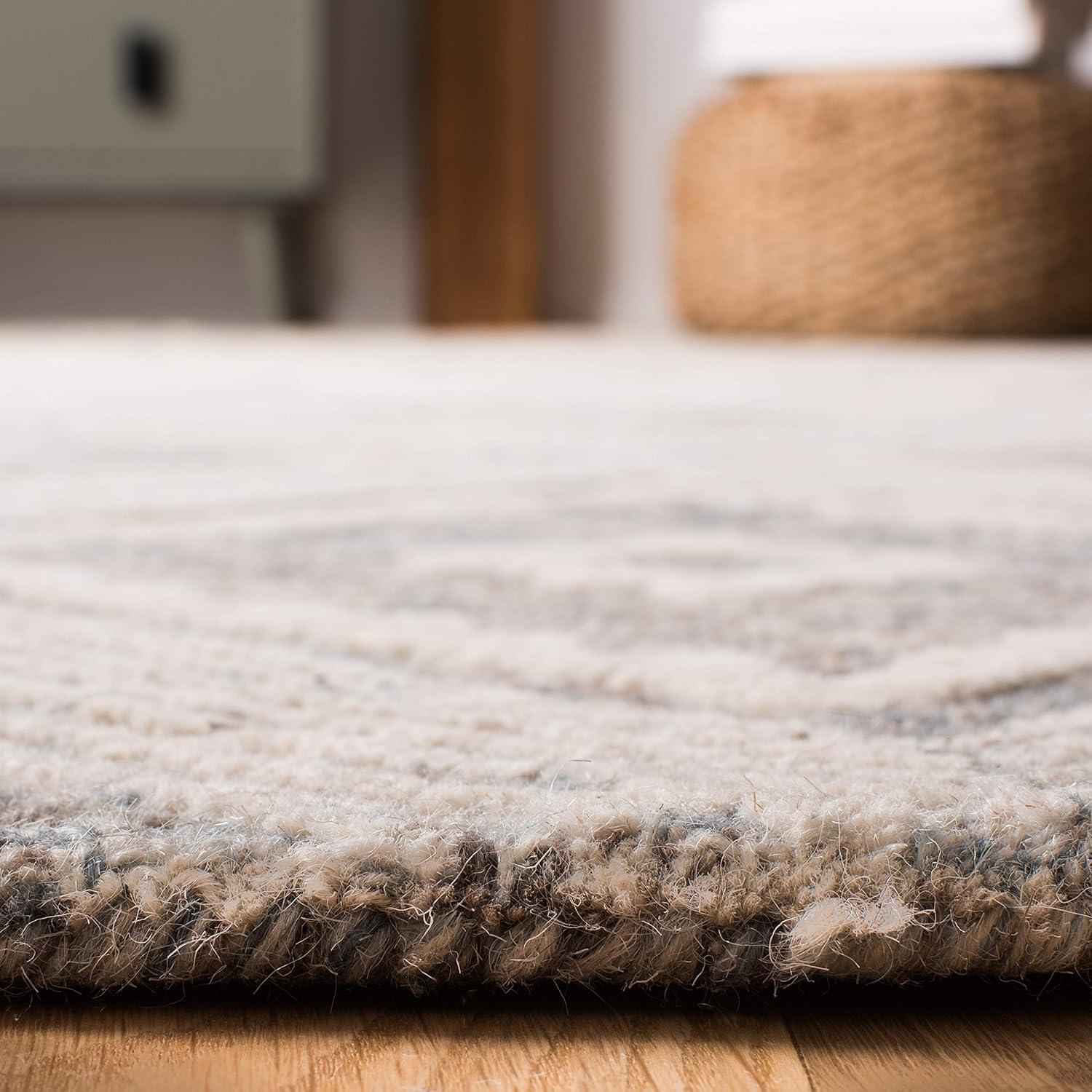 Abstract ABT347 Hand Tufted Area Rug - Ivory/Denim - 4'x6' - Safavieh .