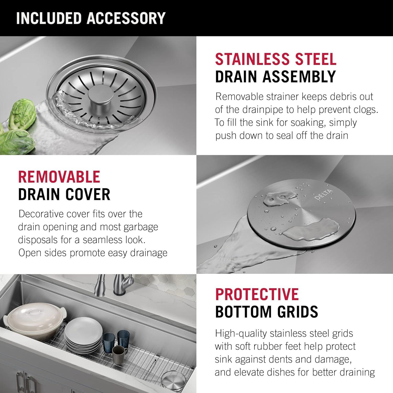 Delta Lorelai™ 45" L Workstation Kitchen Sink Undermount 16 Gauge Stainless Steel Single Bowl with 2-Tier WorkFlow™ Ledge