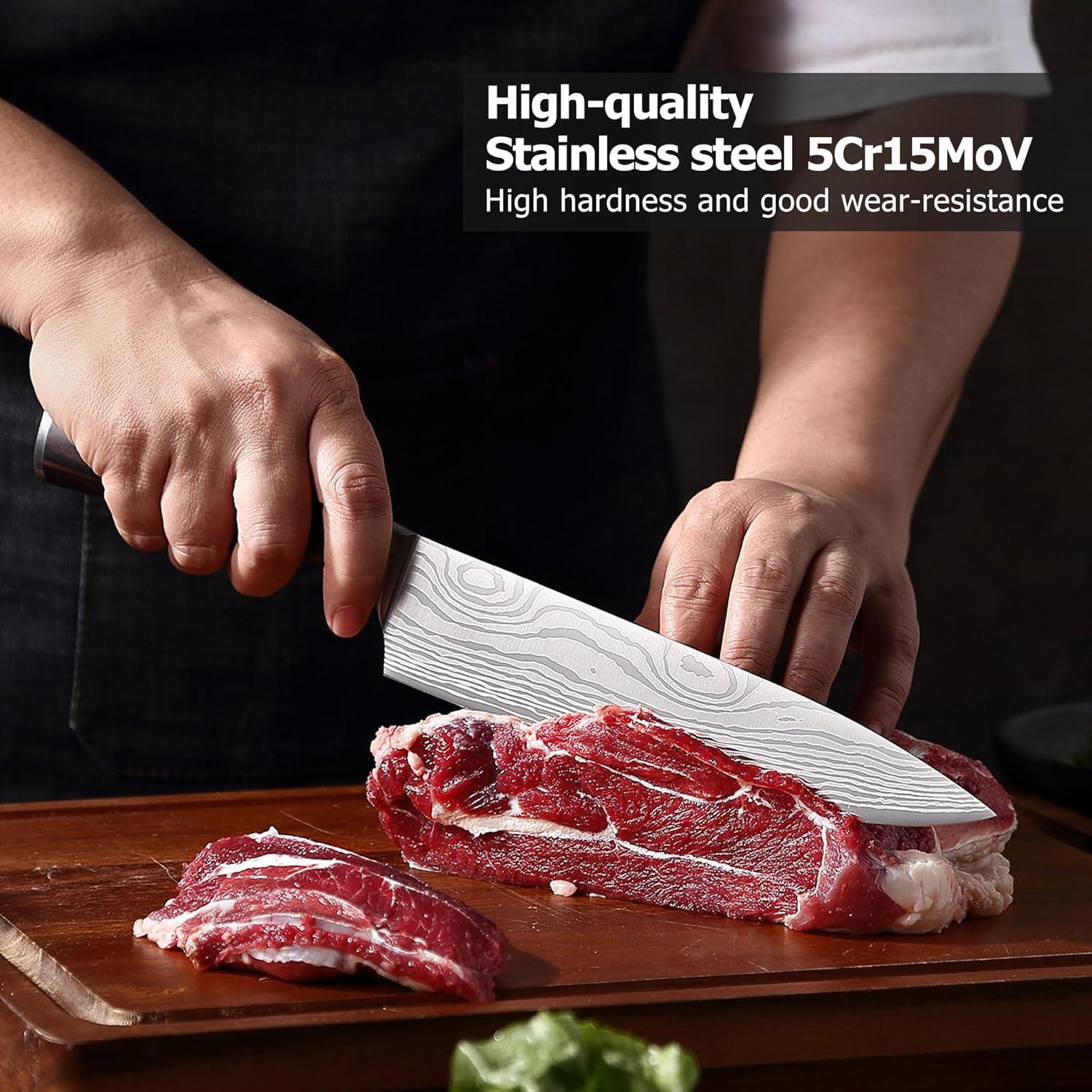 PAUDIN Chef Knife, 8 Inch High Carbon Stainless Steel Sharp Kitchen Knife with Ergonomic Handle, Gift Box for Family & Restaurant C80