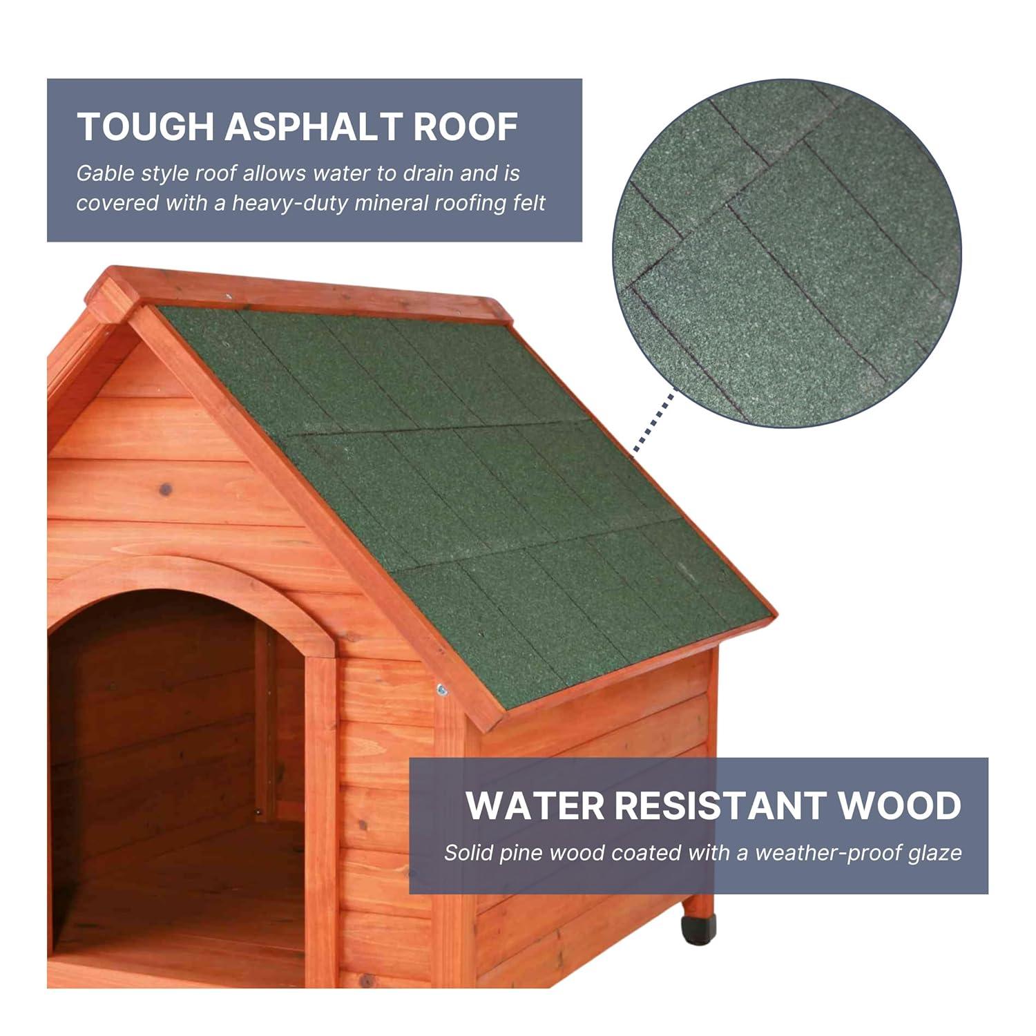 TRIXIE TRIXIE Weatherproof Outdoor Cottage Dog House, Elevated Floor, Peaked Roof