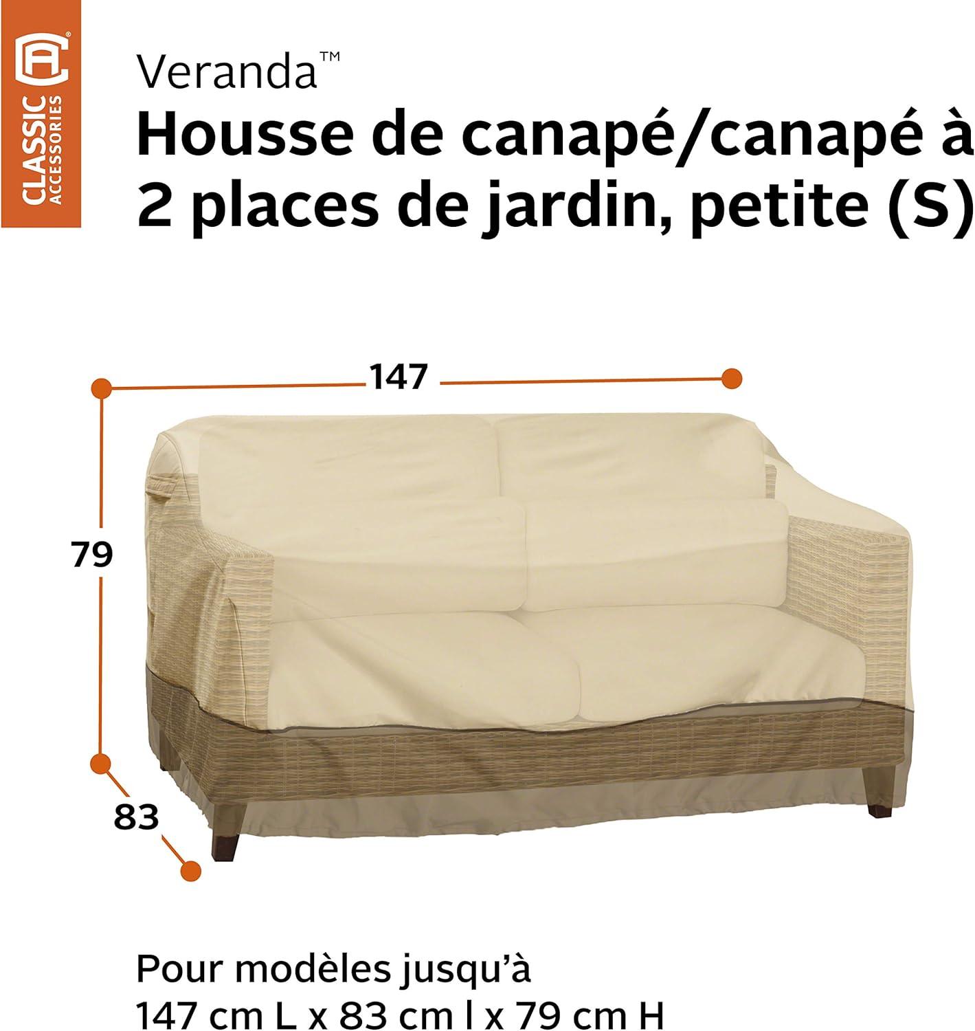 Beige and Brown Water-Resistant Patio Sofa Cover