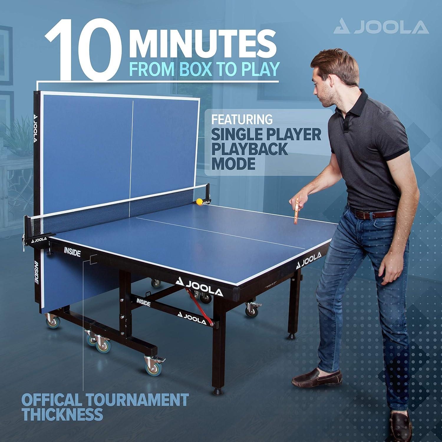 Joola USA Joola Inside, Indoor Table Tennis Table with Net and Post Set - 10 Minute Easy Assembly