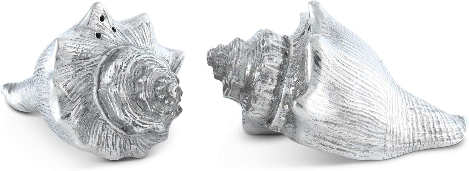 Pewter Conch Shell Salt and Pepper Shaker Set