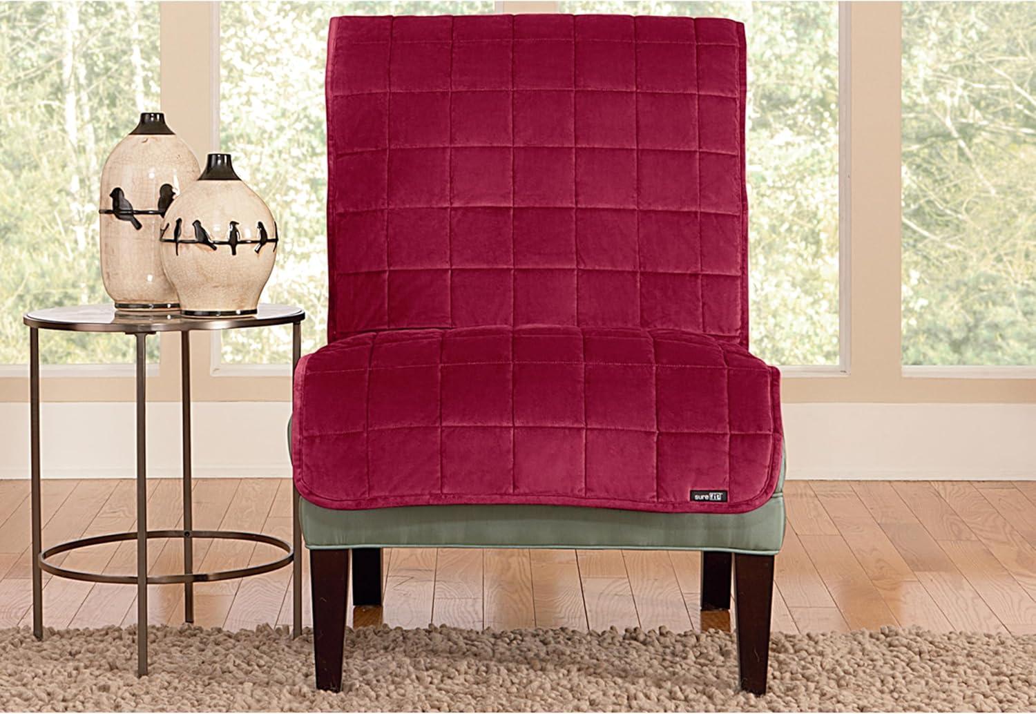 Deluxe Pet Armless Sofa Furniture Cover Ivory - Sure Fit: Machine Washable, Faux Suede Protector