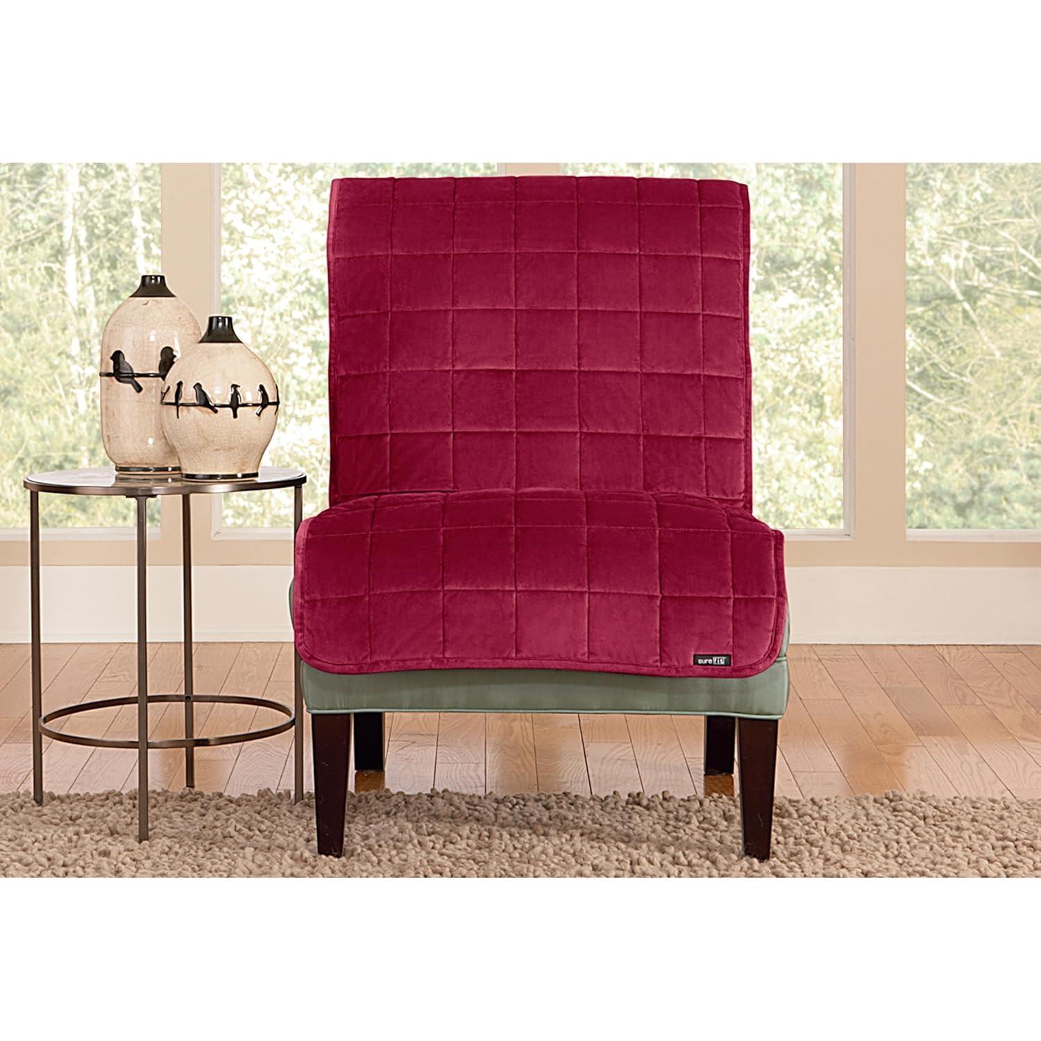 Deluxe Pet Armless Sofa Furniture Cover Ivory - Sure Fit: Machine Washable, Faux Suede Protector