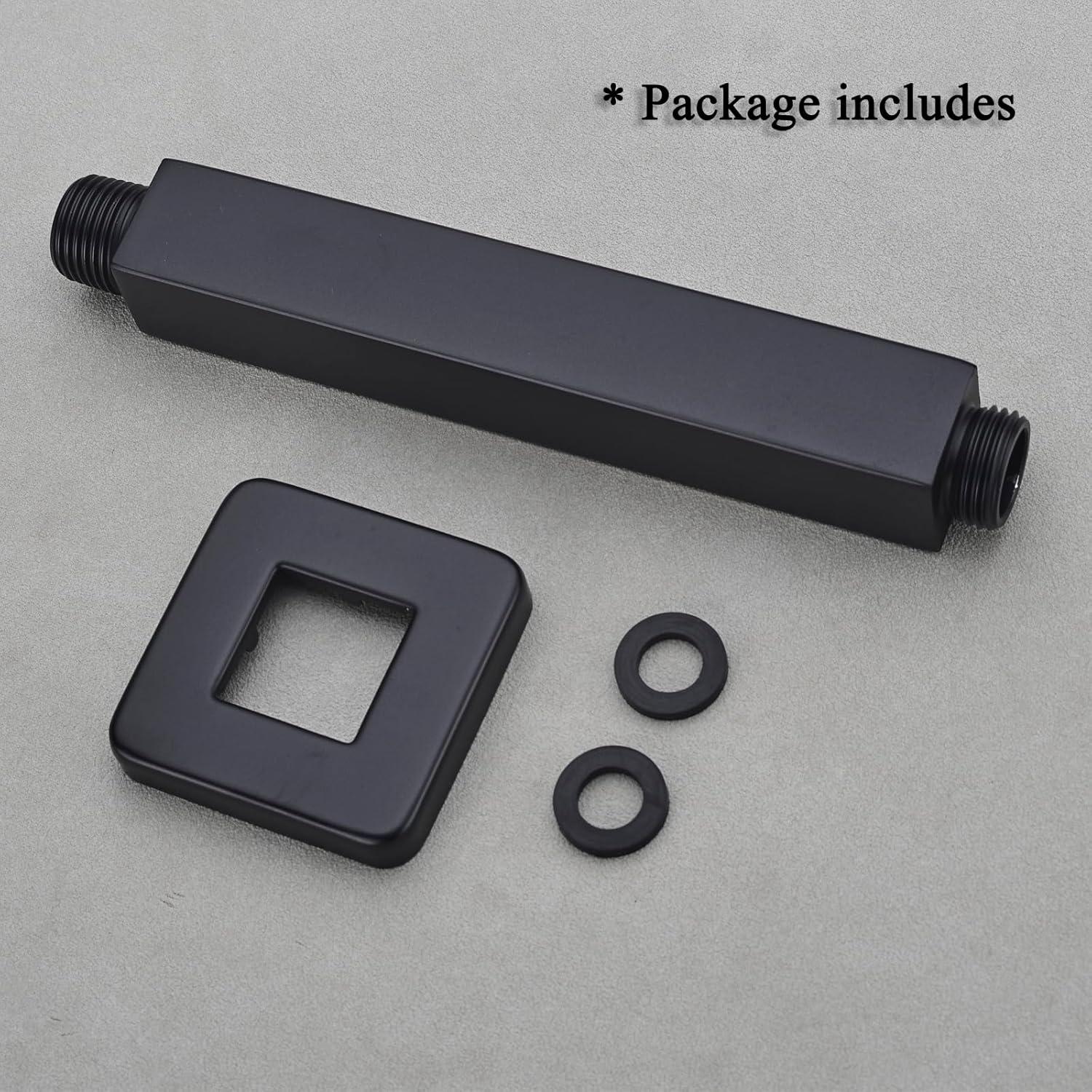 Matte Black Stainless Steel Ceiling Mounted Square Shower Arm