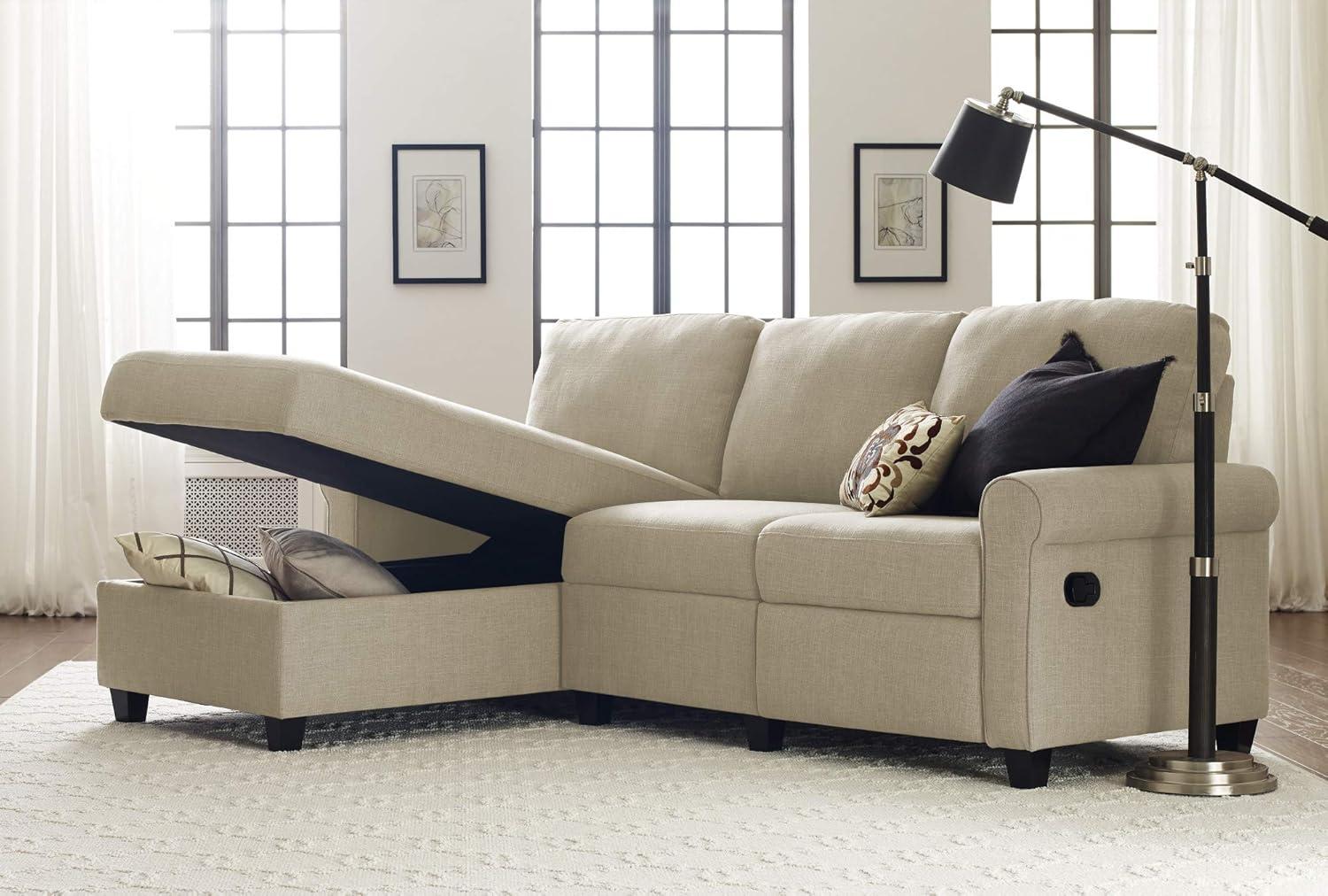 Serta Copenhagen Reclining Sectional Sofa with Storage Chaise