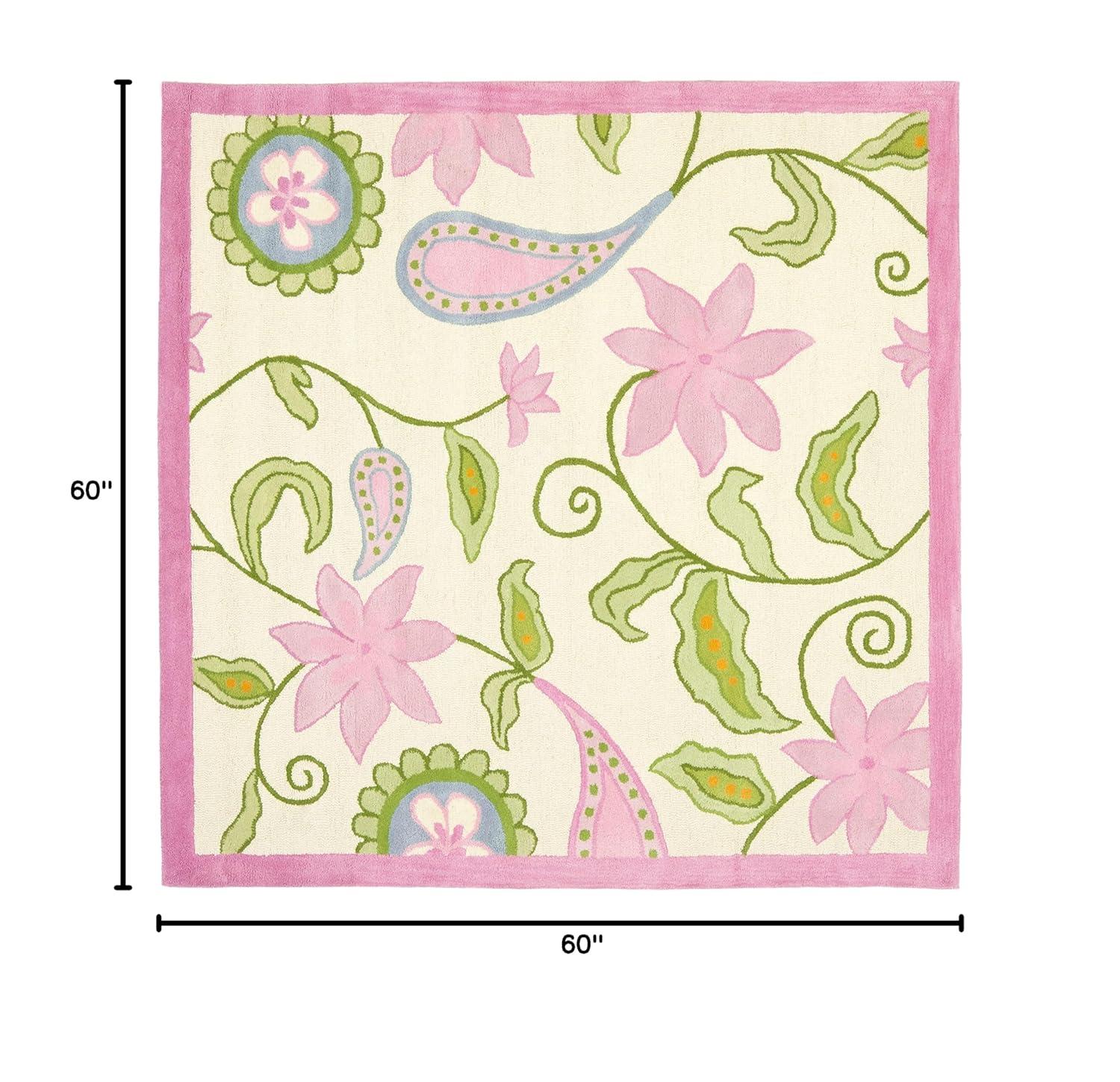 SAFAVIEH Kids Collection SFK351A Handmade Ivory/Pink Rug