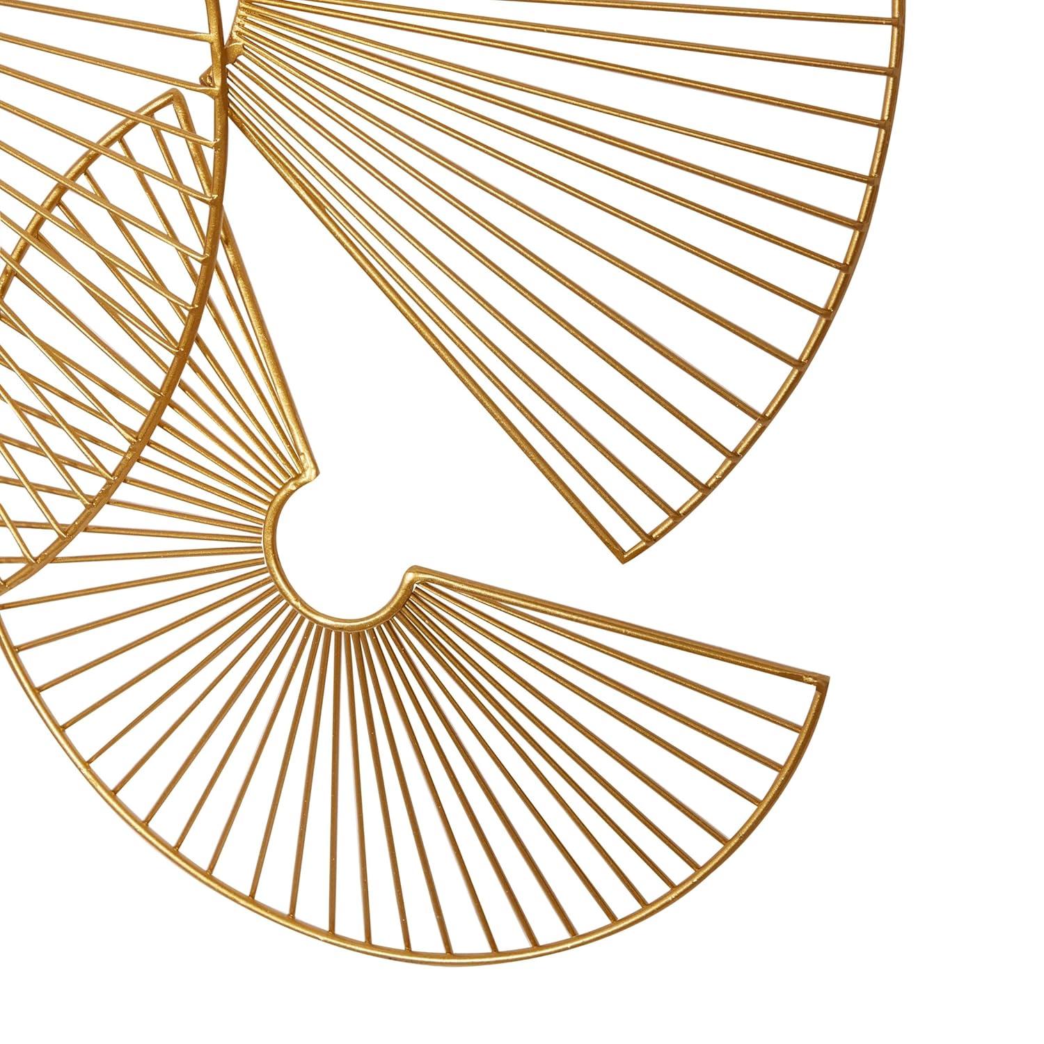 CosmoLiving by Cosmopolitan Gold Metal Half Moon Sunburst Wall Decor