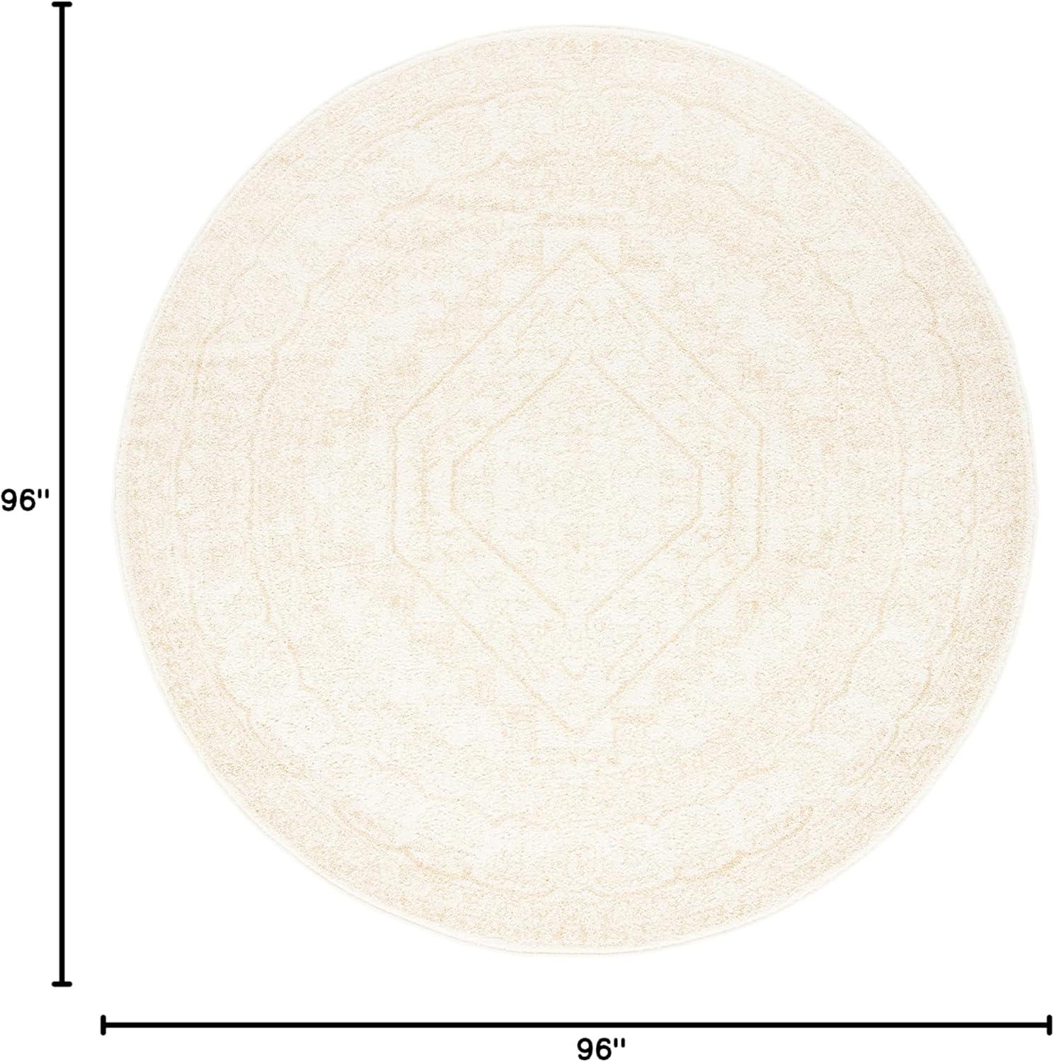 Adirondack ADR108 Power Loomed Area Rug - Ivory/Beige - 8' round - Safavieh.