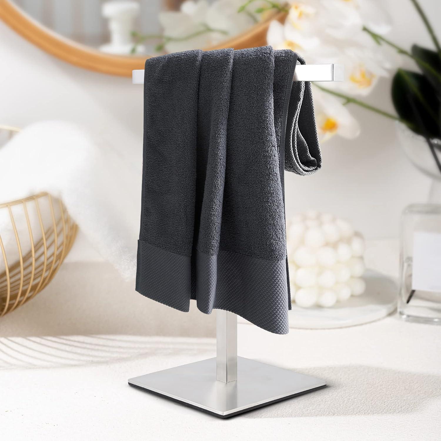 Bathroom Hand Towel Holder Stand，T-Shape Hand Towel Holder Stand SUS304 Stainless Steel for Bathroom，Kitchen or Vanity Countertop