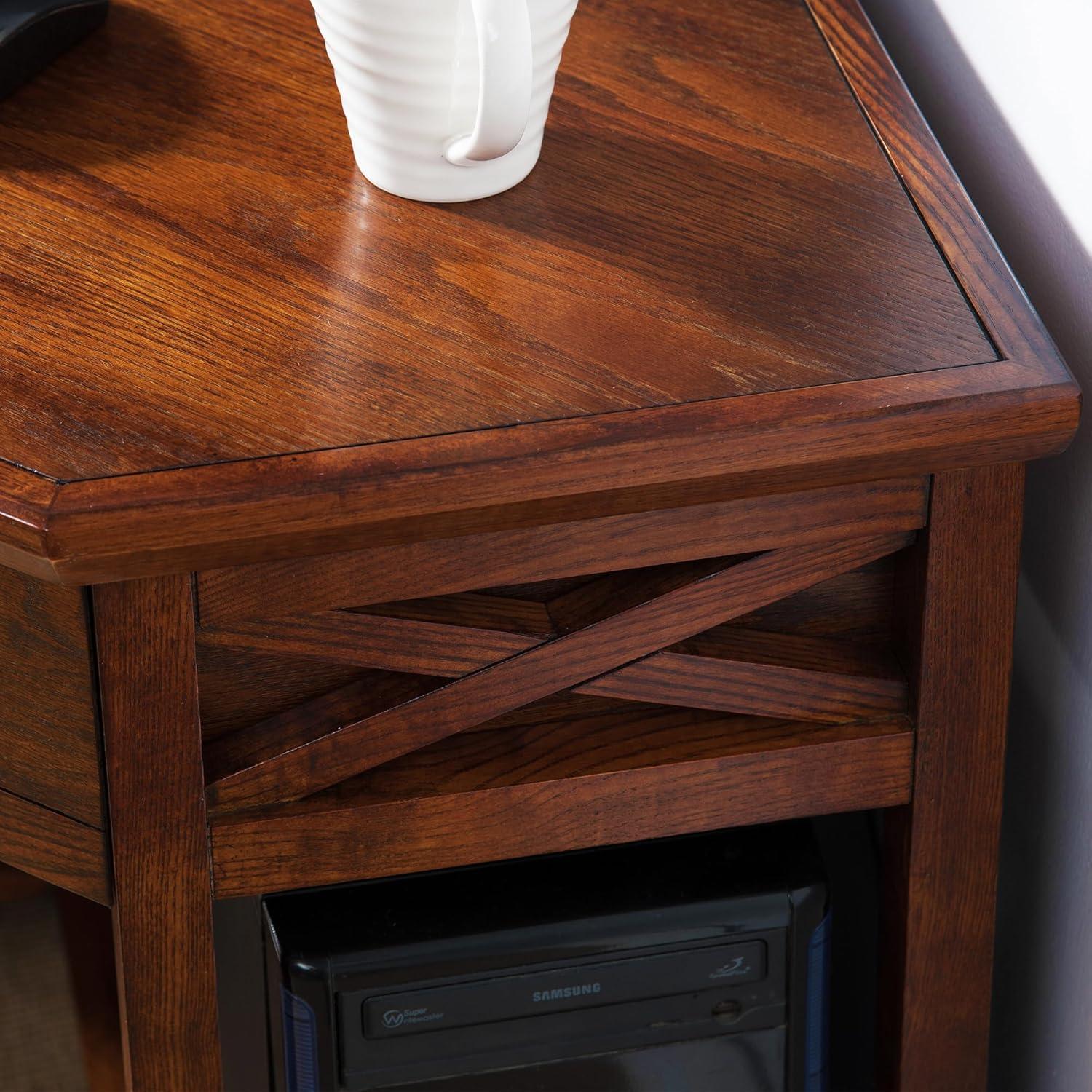 Leick Furniture Corner Computer Desk in Oak