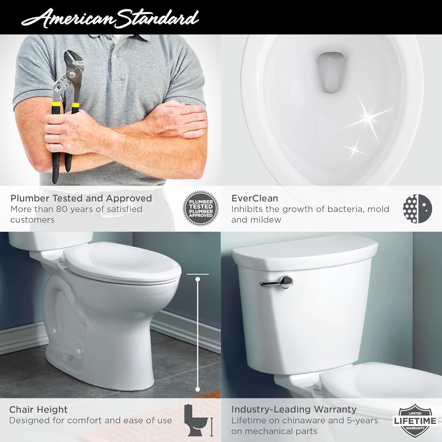 American Standard Cadet 1.28 Gallons GPF Elongated Comfort Height Floor Mounted Kit (Seat Not Included)