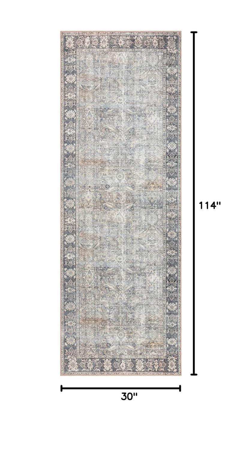 Loloi II Wynter WYN-07 Grey / Charcoal Oriental Area Rug 2'-6" x 9'-6"