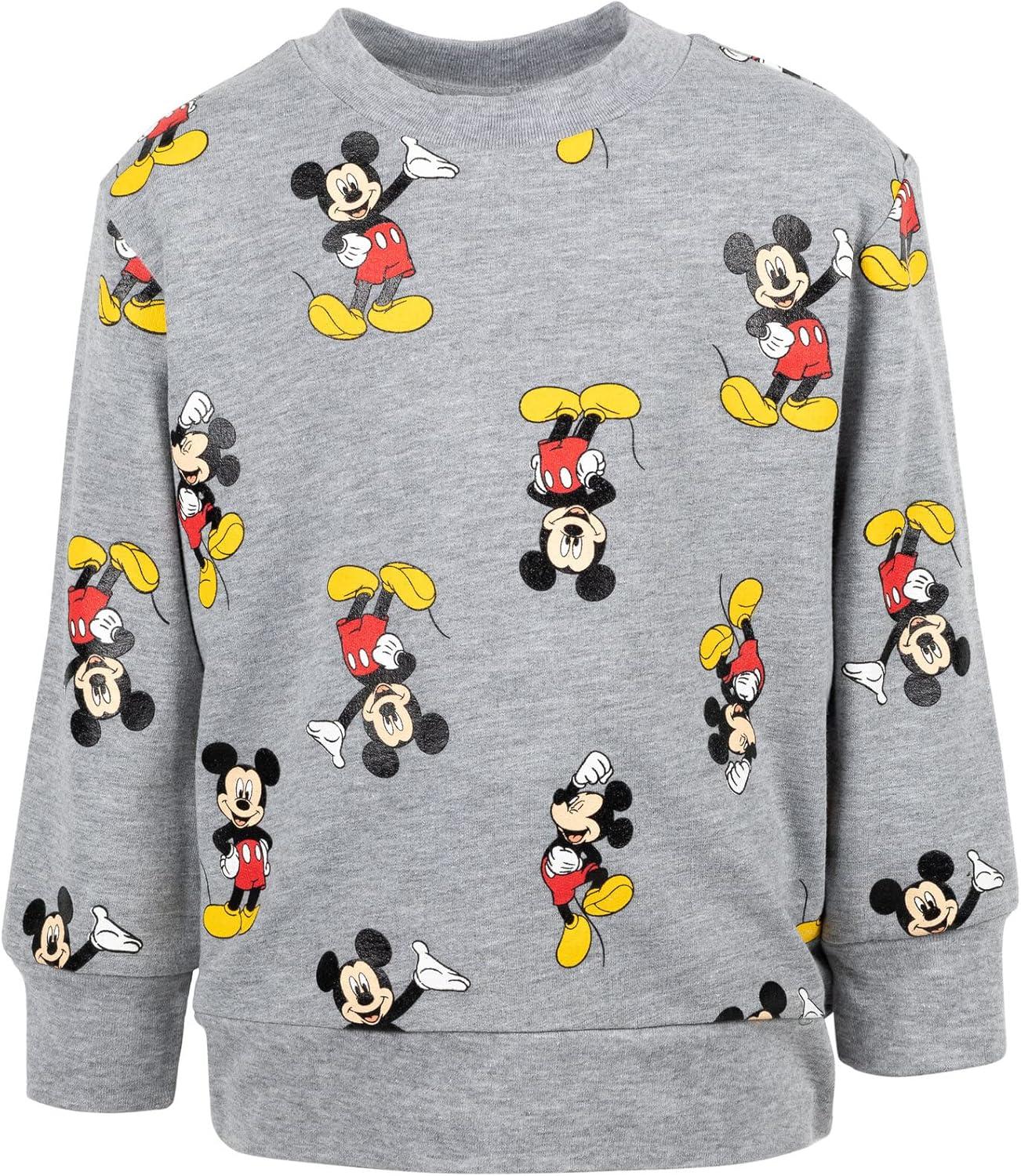 Disney Mickey Mouse Little Boys French Terry Sweatshirt and Pants Set Heather Grey 6
