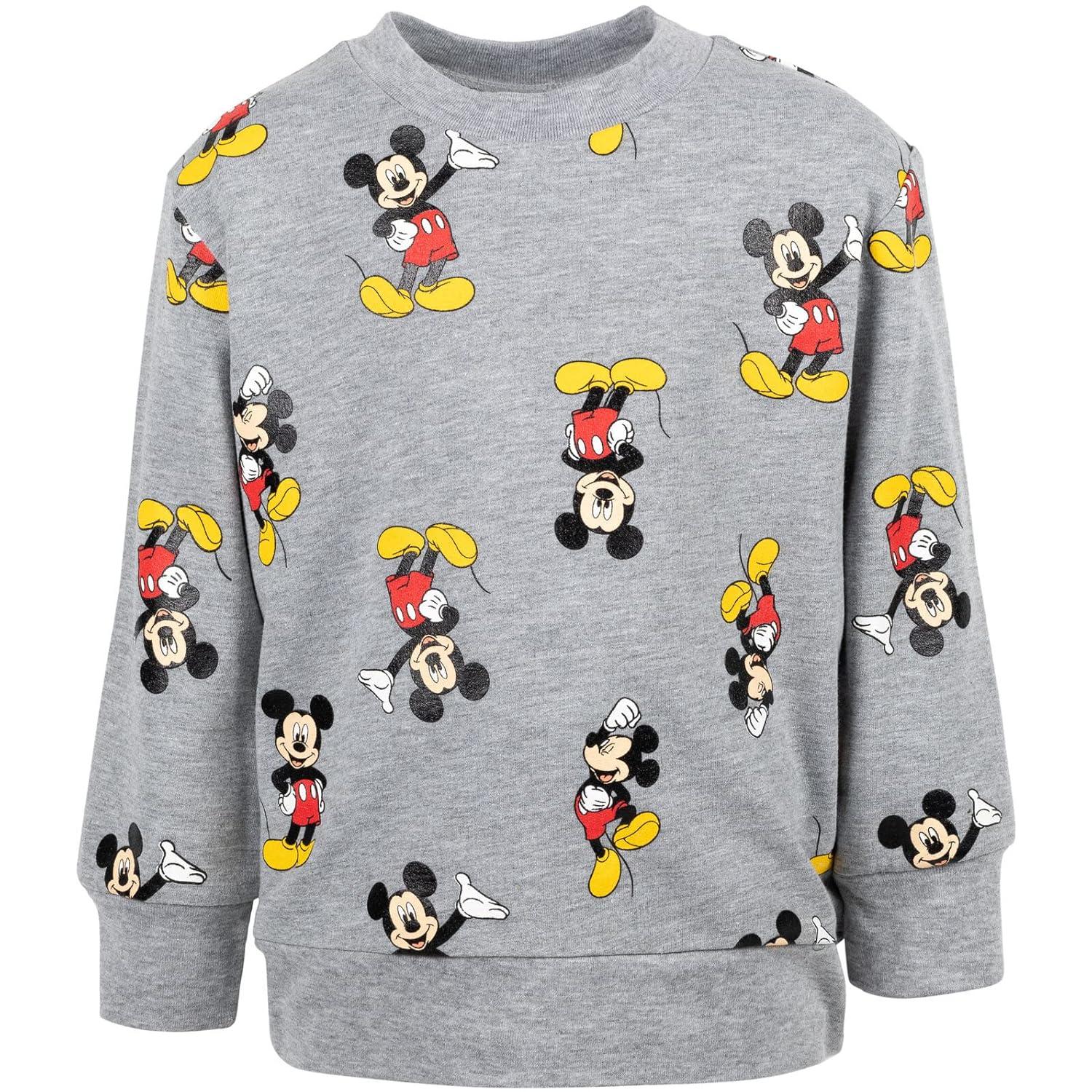 Disney Mickey Mouse Little Boys French Terry Sweatshirt and Pants Set Heather Grey 6