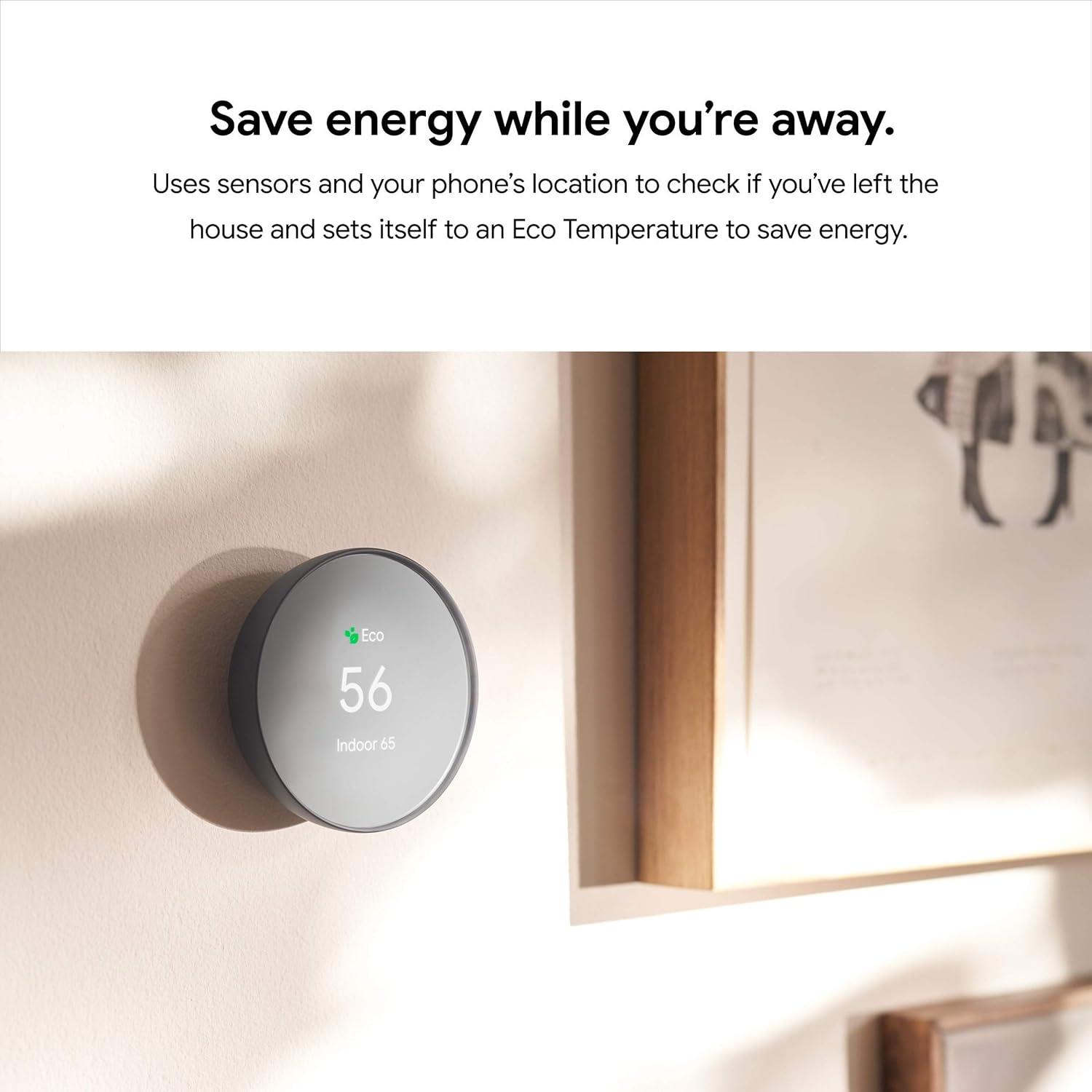 INKEDZ Google Nest Thermostat - Smart Thermostat for Home - Programmable Wifi Thermostat - Charcoal
