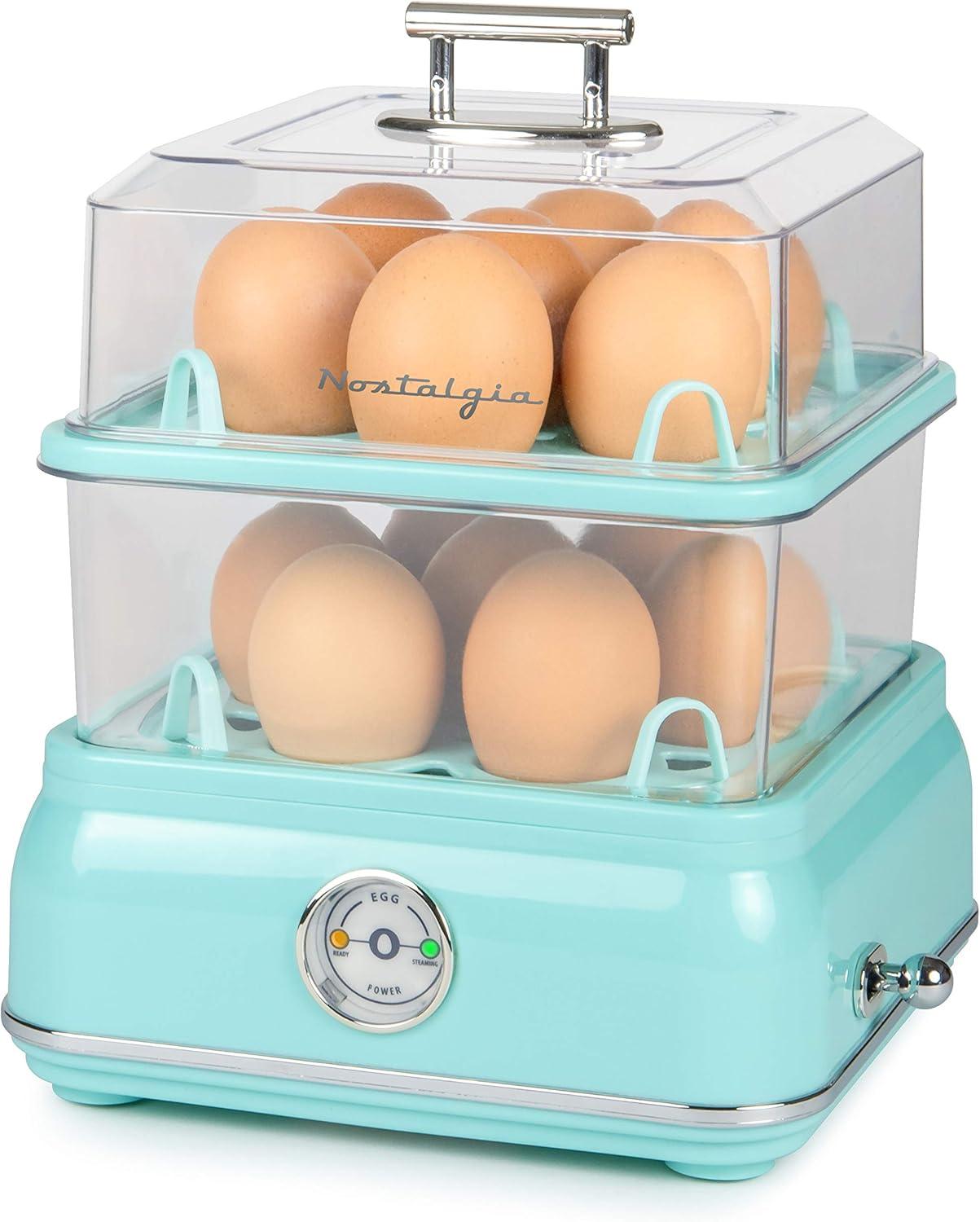 Nostalgia CLEC14AQ Classic Retro 14-Capacity Egg Cooker, Aqua