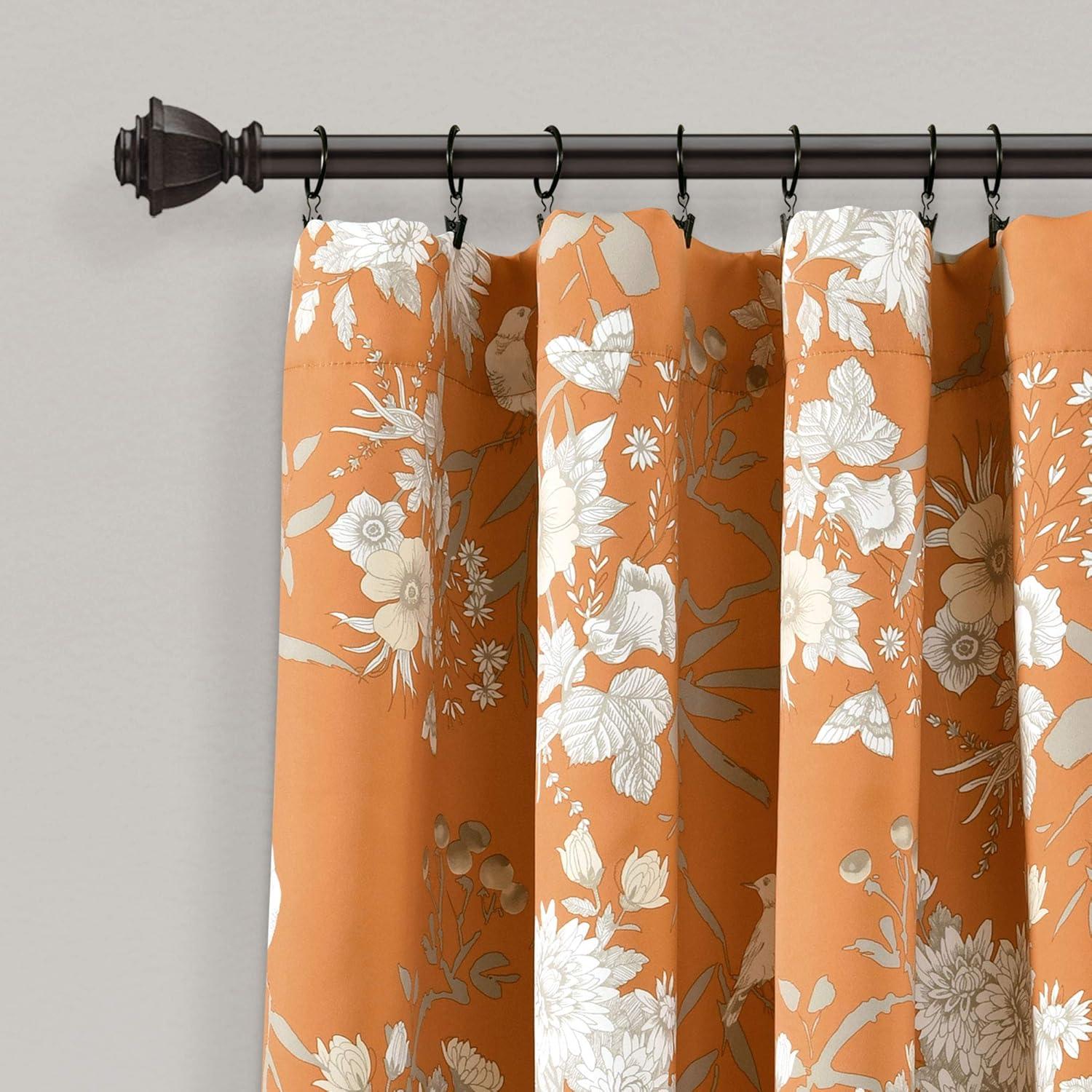 Botanical Garden Polyester Room Darkening Curtain Pair