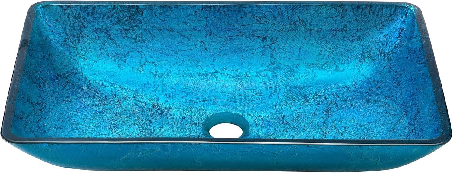 Cascade Rectangular Glass Vessel Sink with Faucet