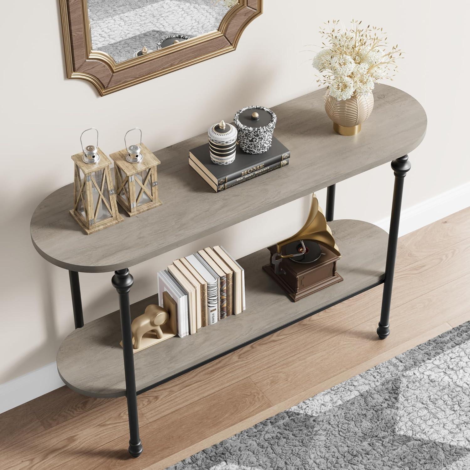 Danolapsi Console Table Sofa Table,2 Tier Entryway Table Foyer Table with Metal Frame and MDF,43.3" Entryway Table with Storage,Behind Couch Table for Living Room,Hallway,Entryway