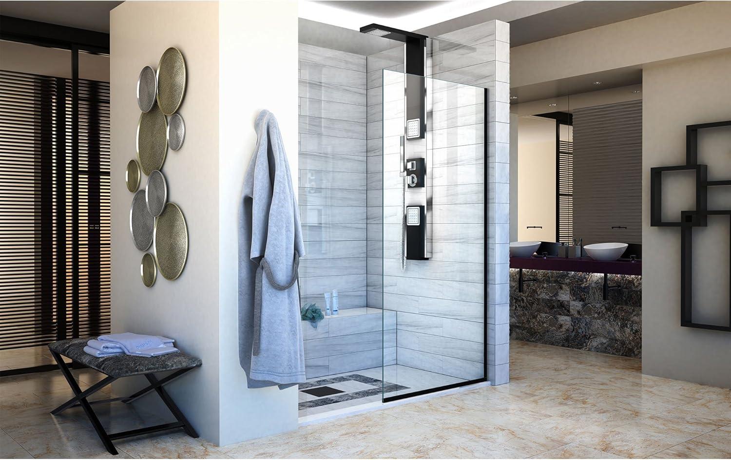 Linea 34" W x 72" H Frameless Fixed Glass Panel