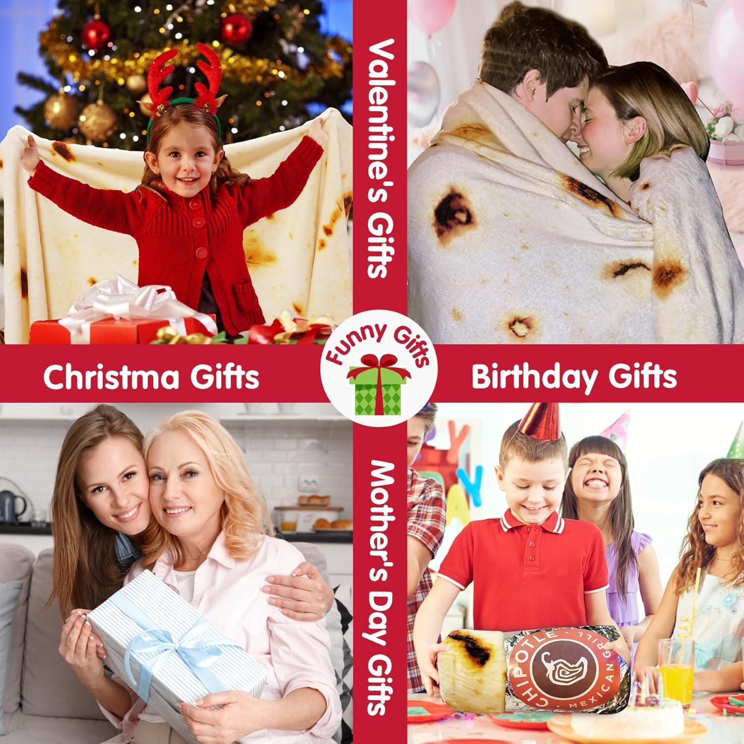 Jorbest Burritos Tortilla Throw Blanket Birthday Gifts for Adult and Kids, Giant Tortilla Food Blanket Funny Gifts for Mom Dad Women Men Teen, 285 GSM Soft Flannel Taco Blanket (Yellow, 71 inches)