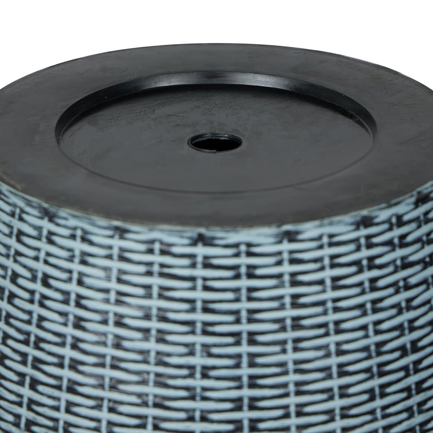 Alpine Corporation Large Woven Style Indoor Outdoor Planter with Drainage Hole Gray/Tan 12"x12"x12"