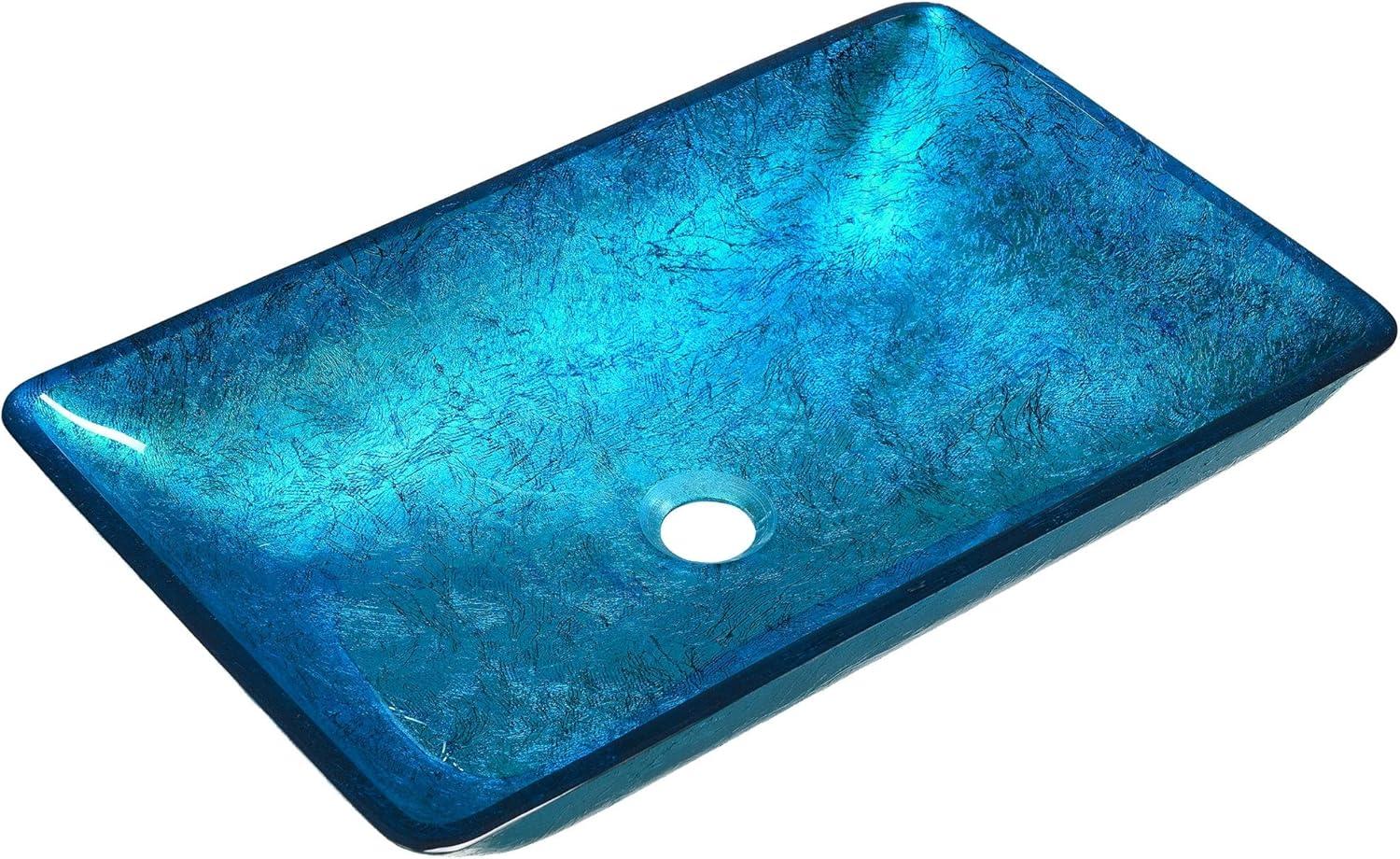 Cascade Rectangular Glass Vessel Sink with Faucet