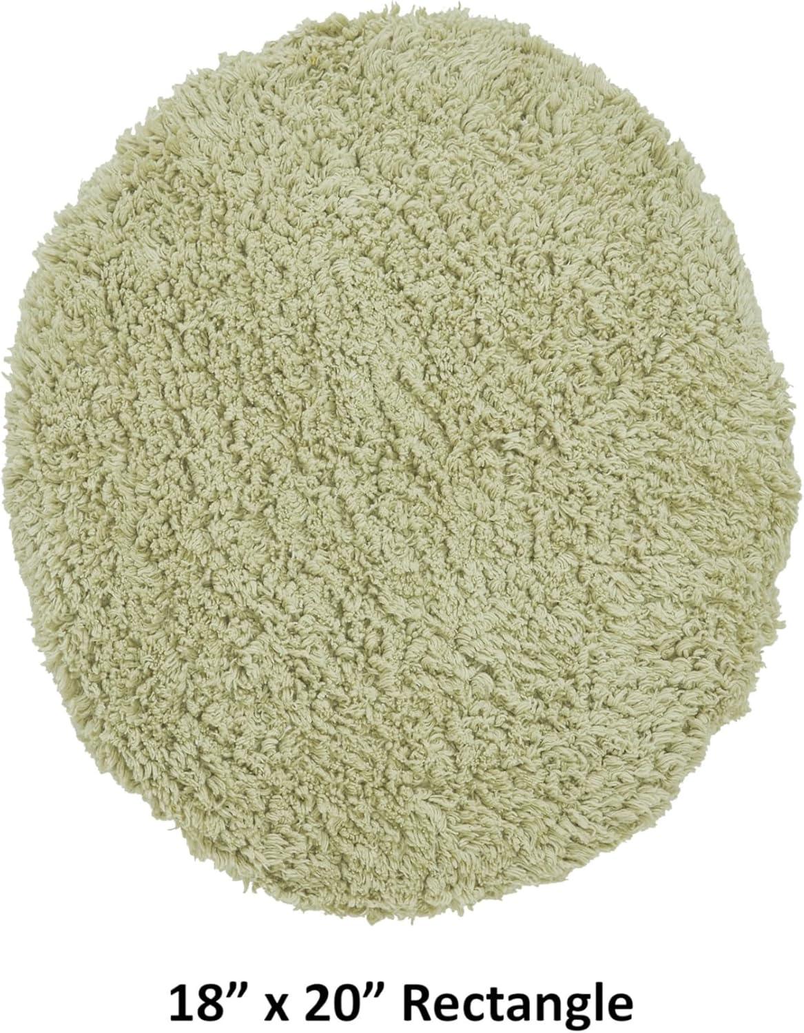 Better Trends Lux 100% Cotton Tufted Solid Reversible Bath Rug Set 2 PC (17" x 24" | 20" x 20") - Sage