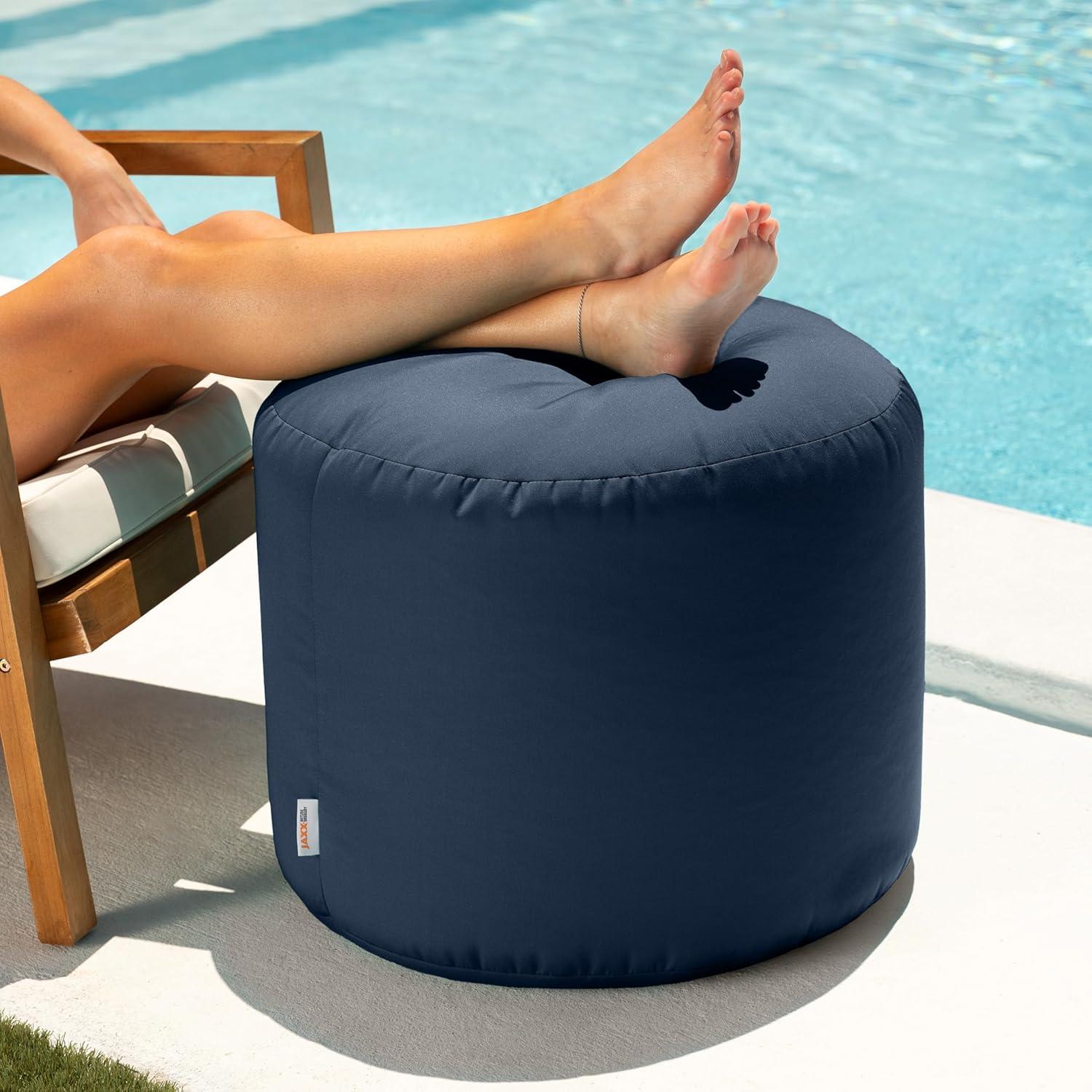 Damato Round Outdoor Pouf Ottoman