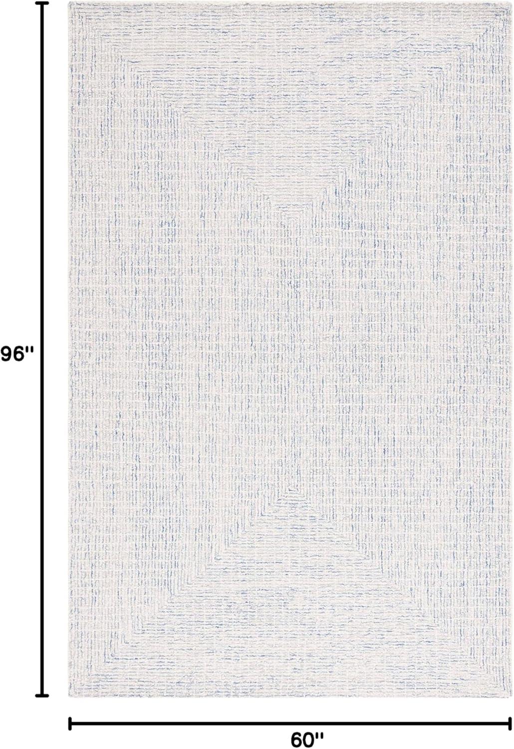 Abstract ABT480 Handmade Indoor Area Rug - Blue/Ivory - 5'x8' - Safavieh