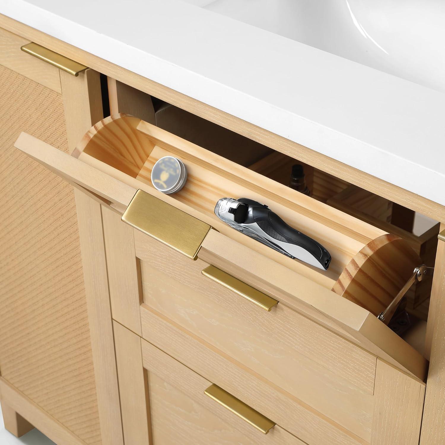Ove Decors Macy 48 in W x 22 in D Freestanding Bathroom Vanity with Sink, Rustic Ash