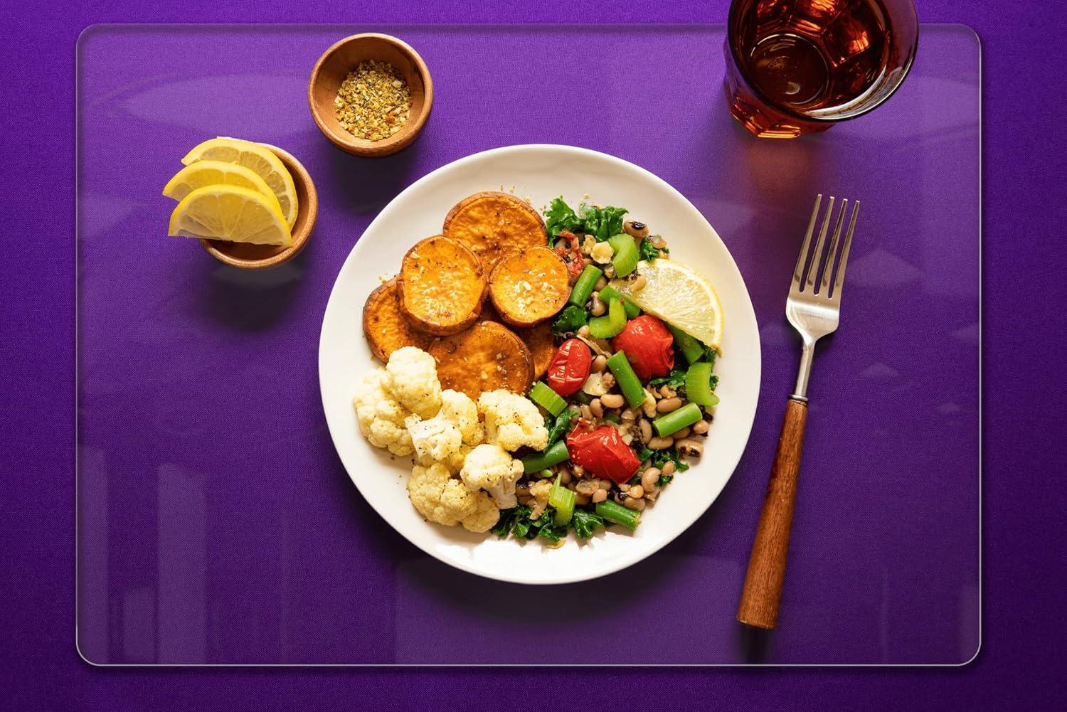 ExactMade - Clear Placemats Set of 6, USA Made, Safe, 12 x 18 Inch Rectangle, 2mm Thick Ultra Clear Smooth Vinyl, Table Mats Clear, Plastic Placemats for Kitchen Table, Dry Erase Place Mat