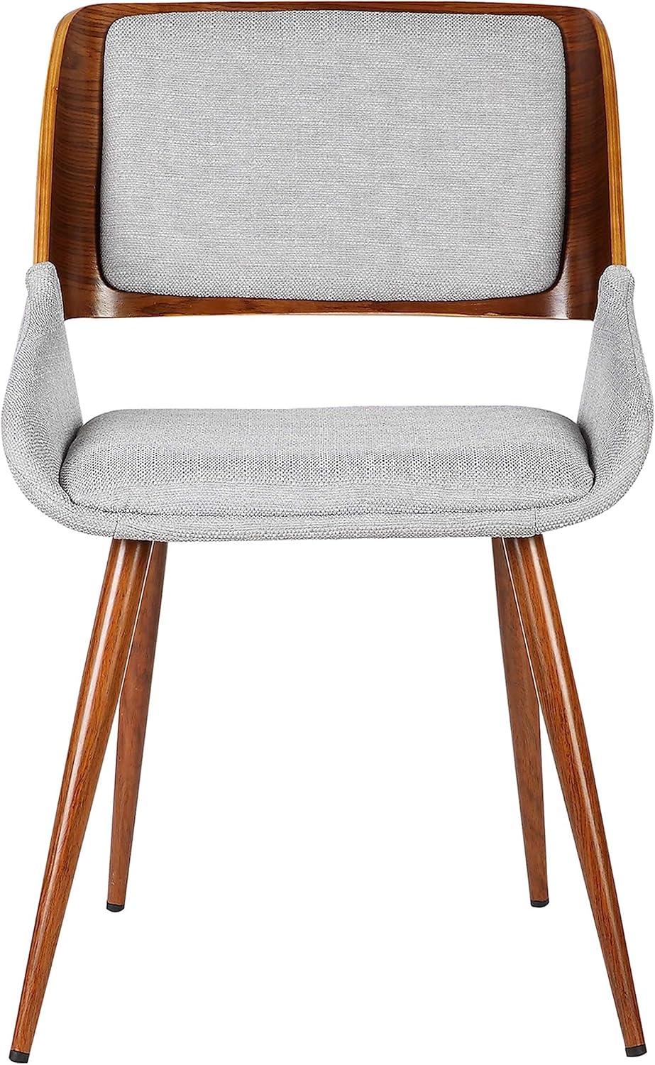 Armen Living Panda Modern Fabric Dining Chair in Walnut Wood and Gray