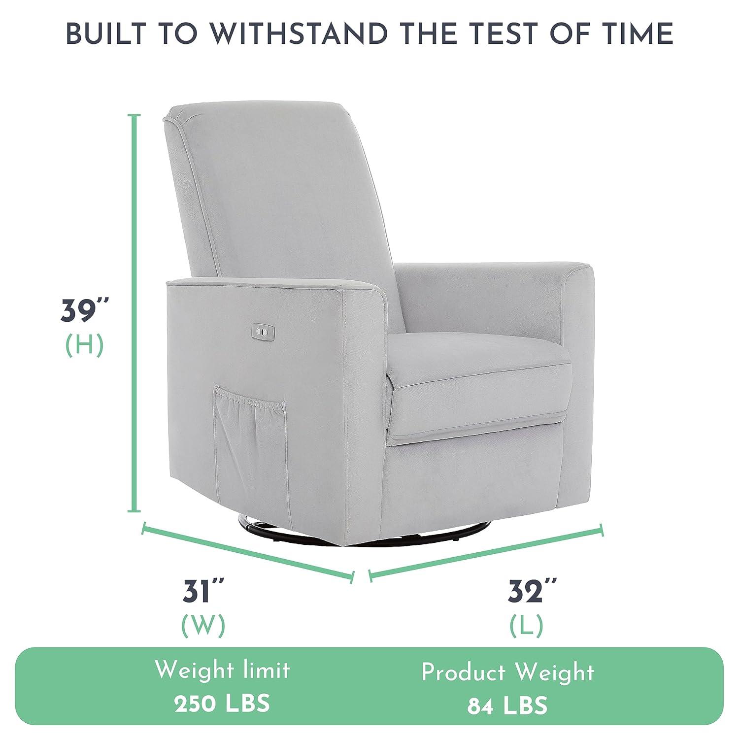 Evolur Upholstered Swivel Reclining Glider