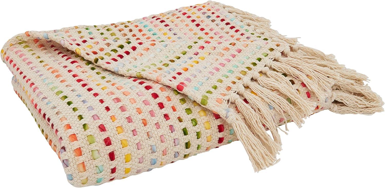 Saro Lifestyle Tasseled Throw With Confetti Design