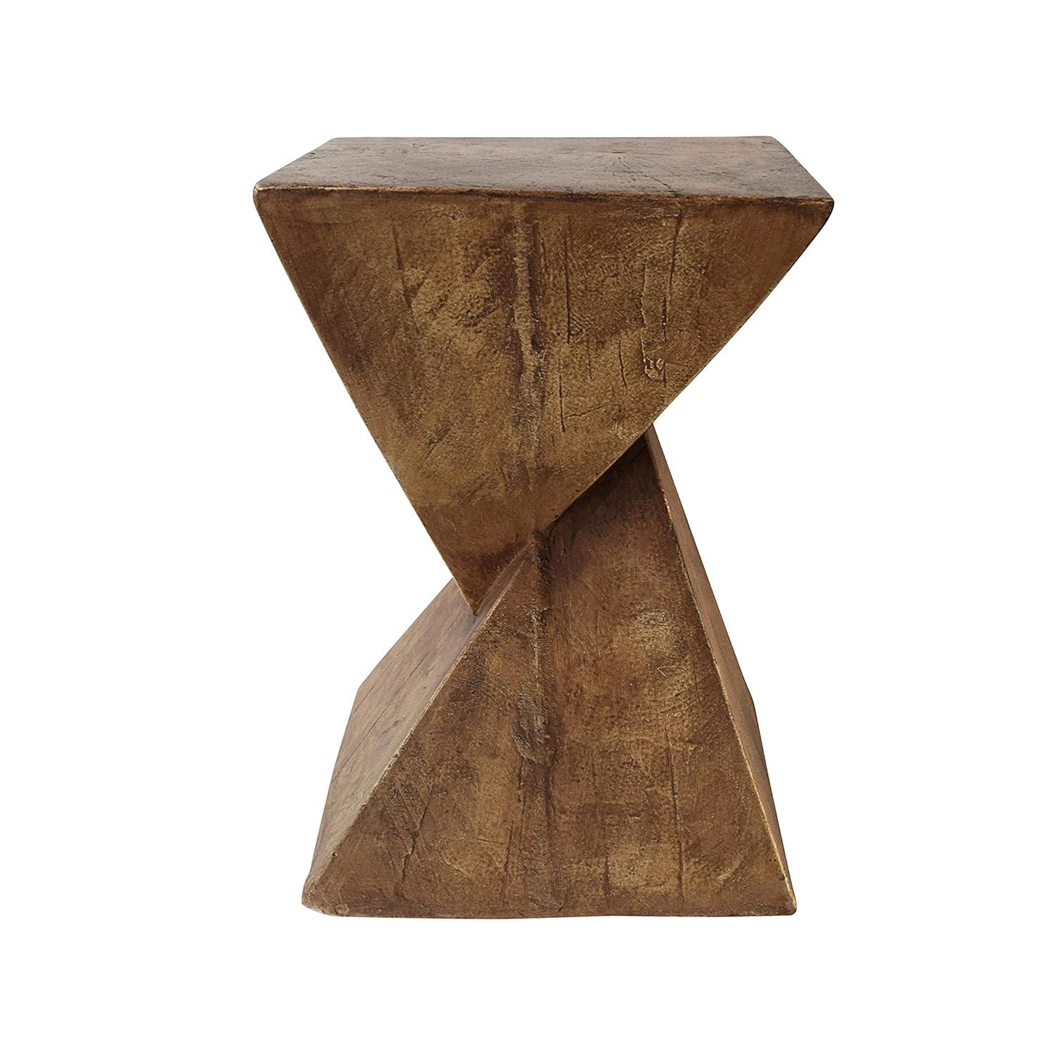 Christopher Knight Home Tess Indoor/Outdoor Geometric Lightweight Concrete Accent Table, Natural Brown