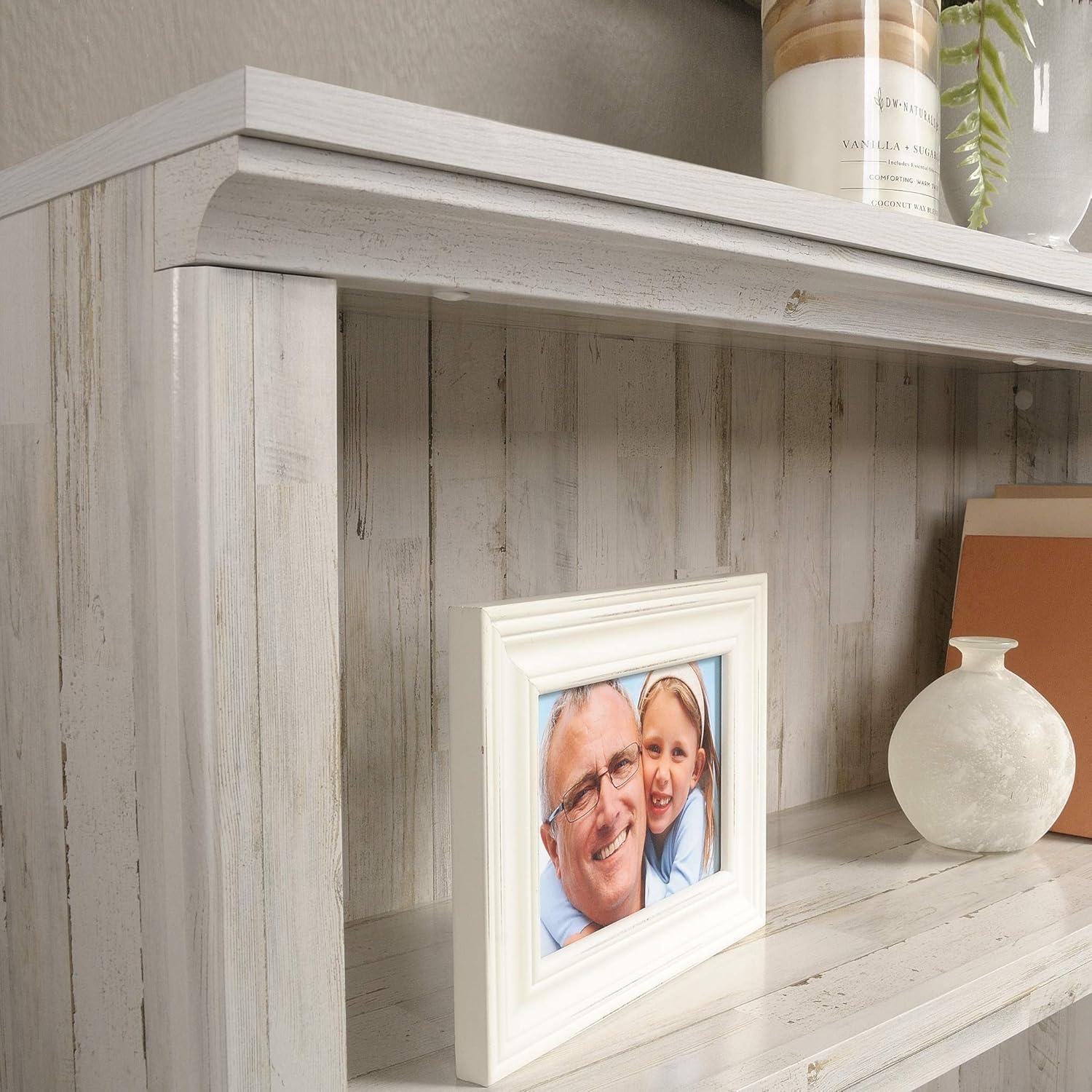 44" 3 Shelf Bookcase White - Sauder: Farmhouse Style, Smooth Laminate Finish, MDF Construction