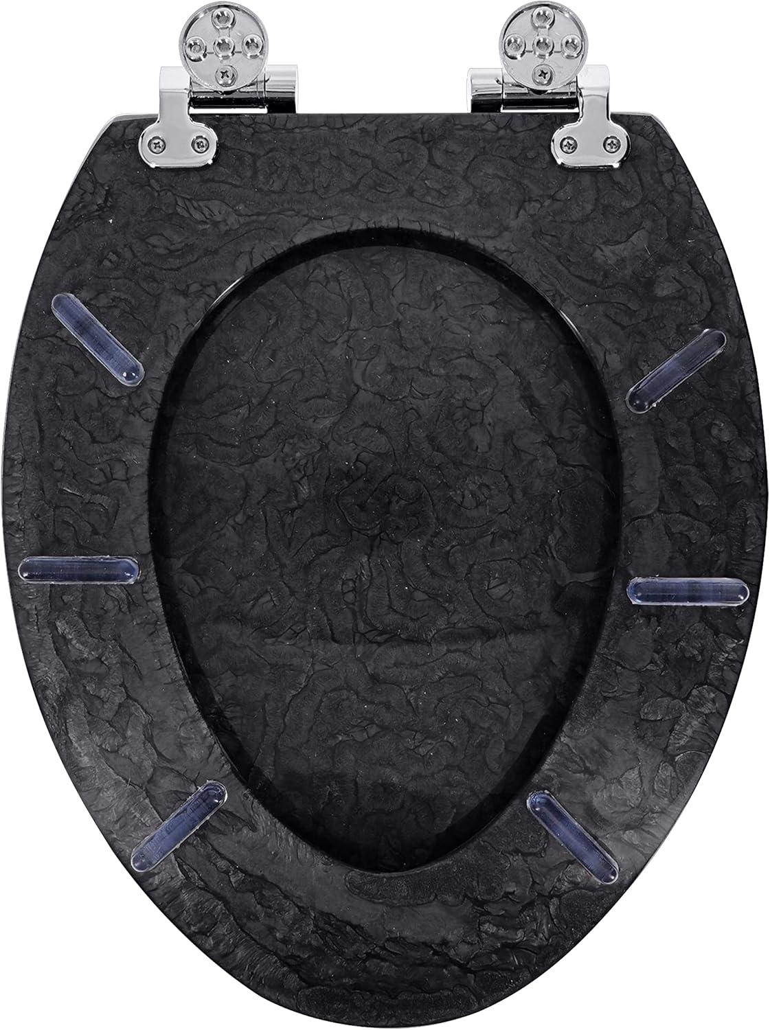 Home+Solutions Deluxe Resin Maui Decorative Elongated Toilet Seat - Coastal Decor, Beach House, Shells, No Slam Toilet, Slow Close, Resin Elongated Toilet Seats