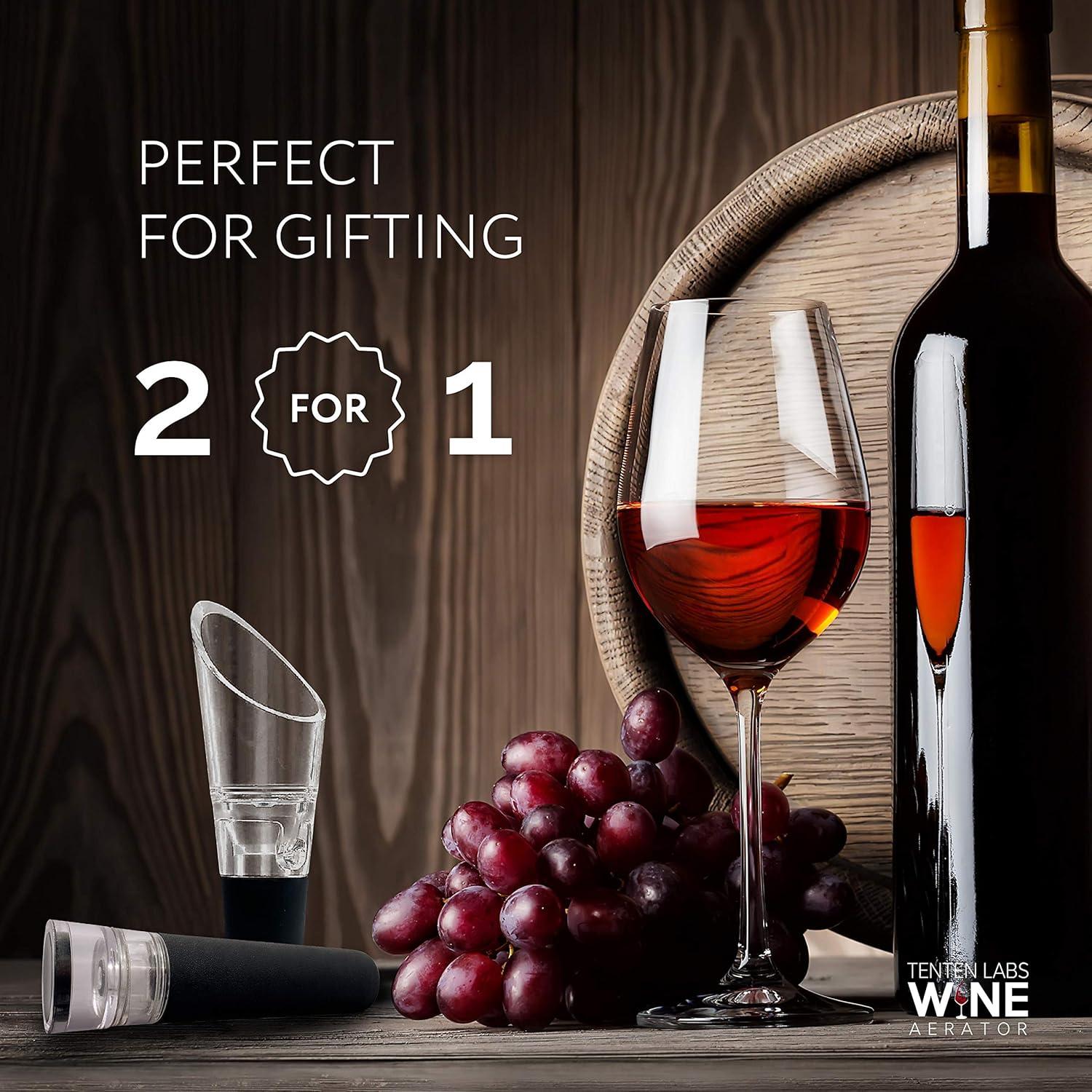 Modern Wine Aerator Pourer and Pump (2-Pack) - Enhance, Preserve, and Enjoy Your Wine for Longer - Perfect Wine Gifts!