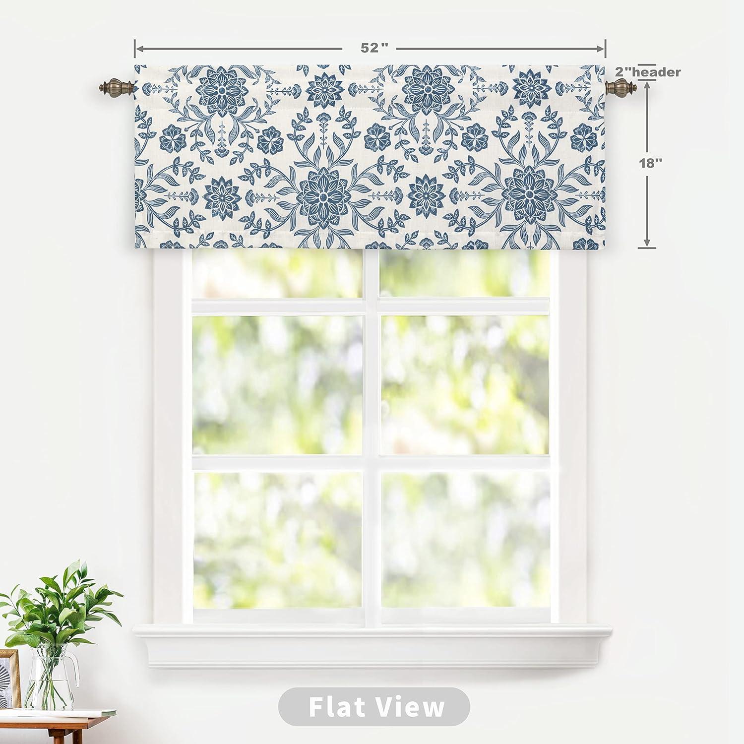 DriftAway Twyla Floral Tailored 52'' W Window Valance